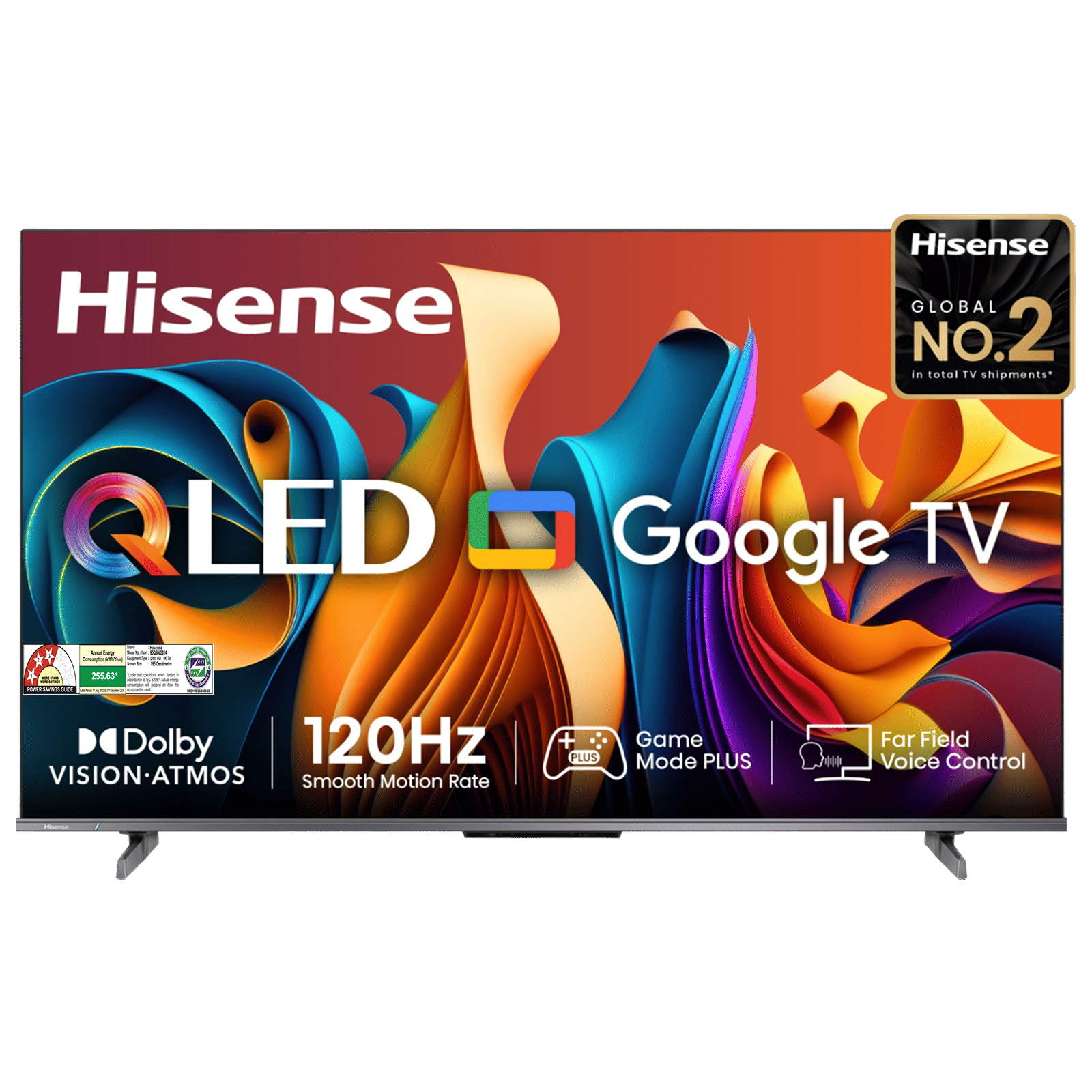 Hisense Q6N 165.1 cm (65 inch) QLED 4K Ultra HD Smart Google TV with 4K AI Upscaler (2024 model)