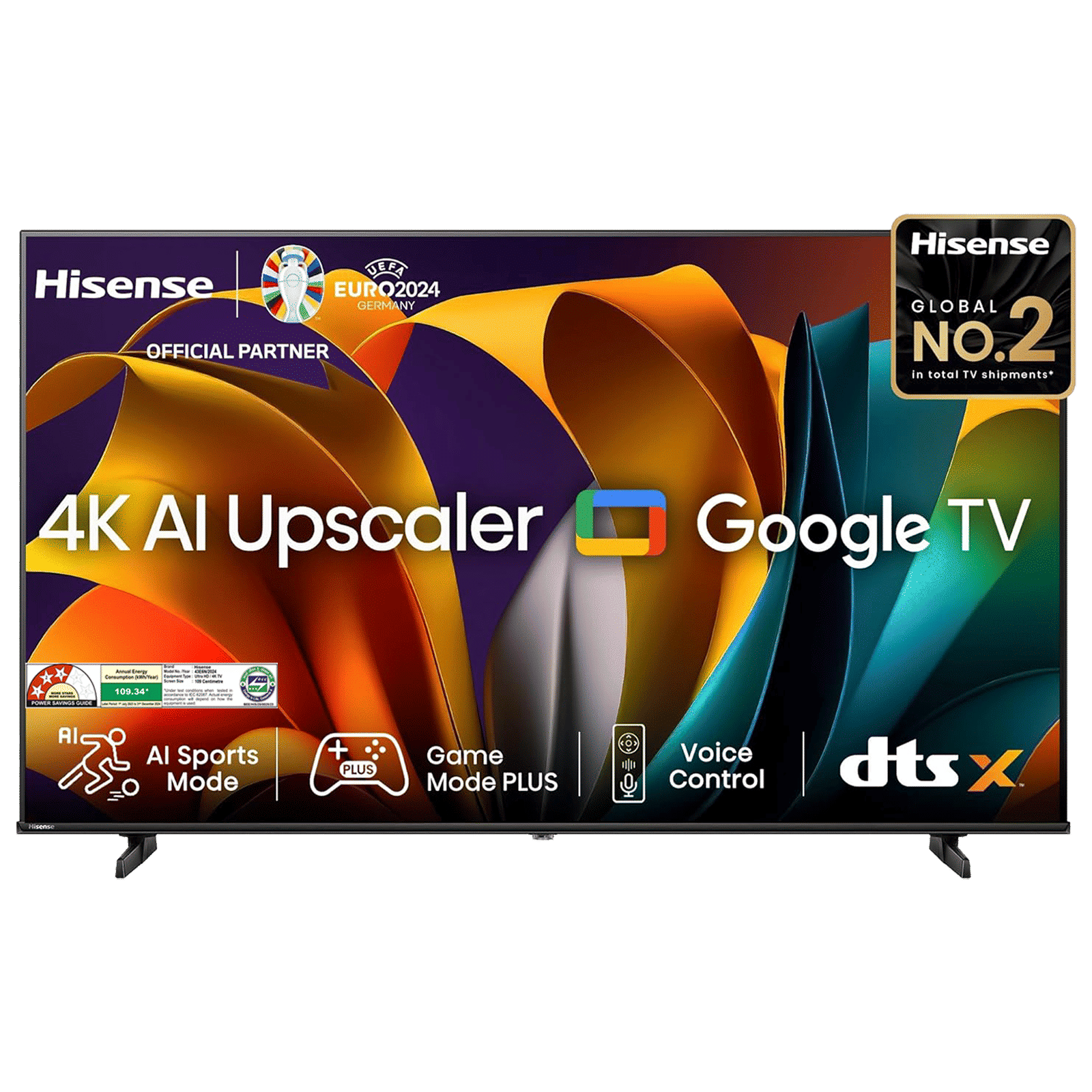 Hisense E6N 109.22 cm (43 inch) 4K Ultra HD LED Google TV with Dolby Digital (2024 model)