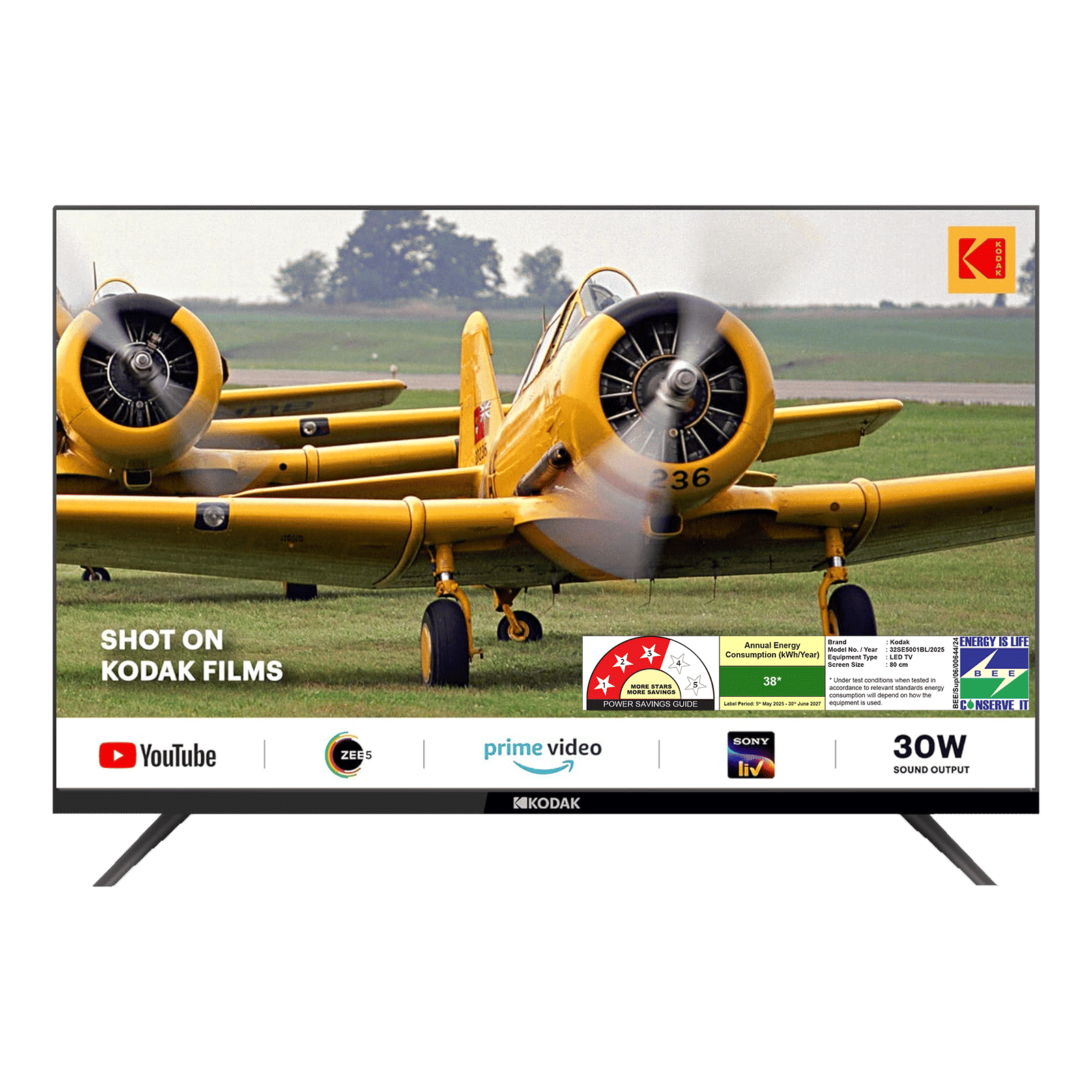 KODAK Special Edition Series 80 cm (32 inch) 4 Star HD Ready LED Smart Linux TV with Screen Mirroring (2023 model)