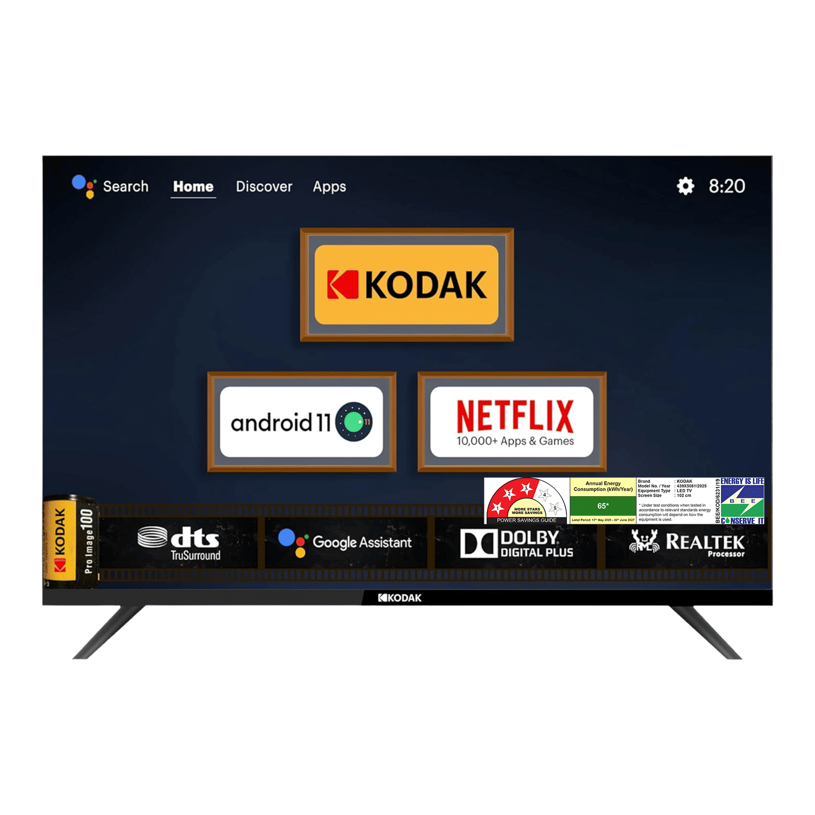 KODAK 9XPRO 108 cm (43 inch) Full HD LED Smart Android TV with Built-in Google Assistant (2023 model)