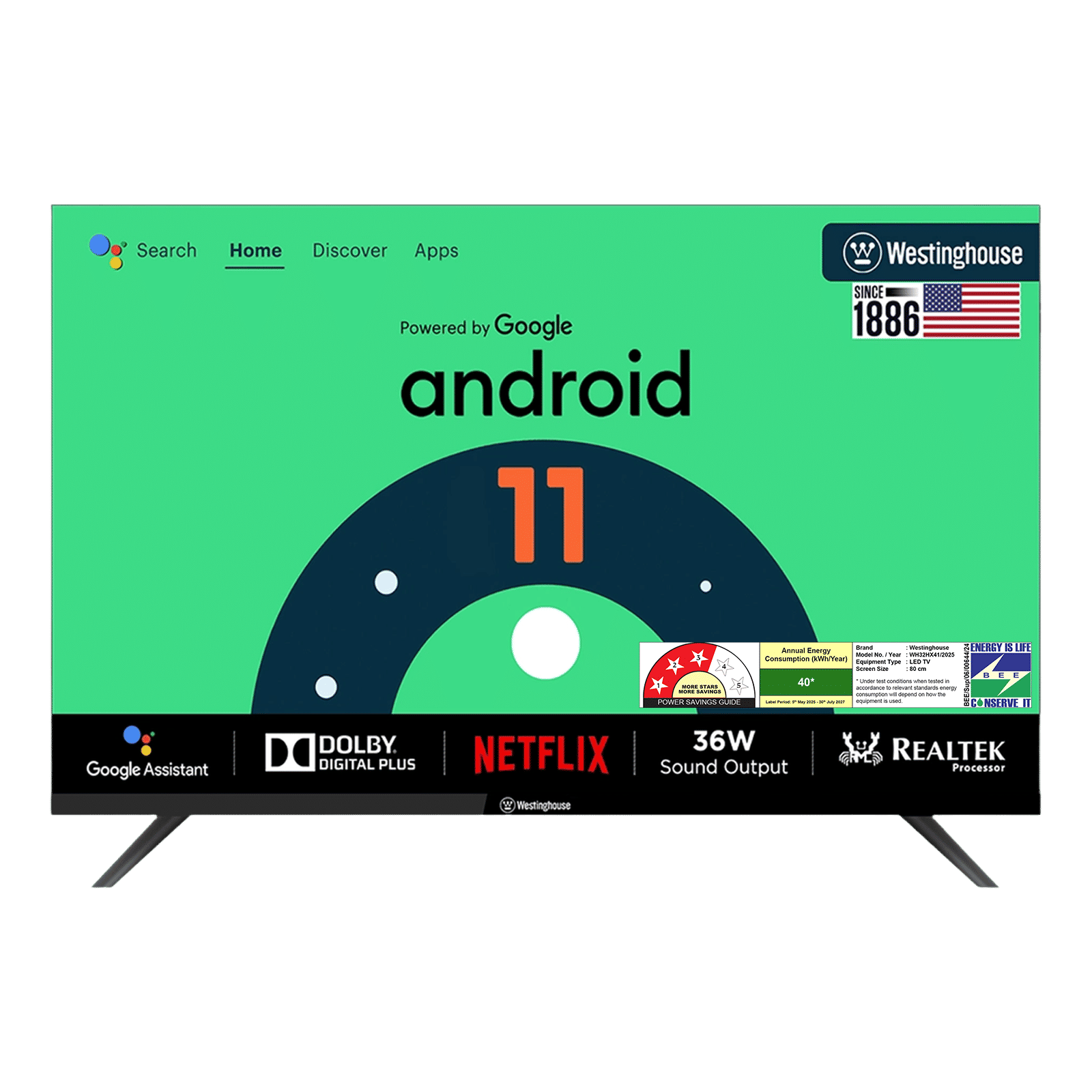 Westinghouse W2 Series 81.28 cm (32 inch) HD Ready LED Smart Android TV with Google Assistant (2023 model)