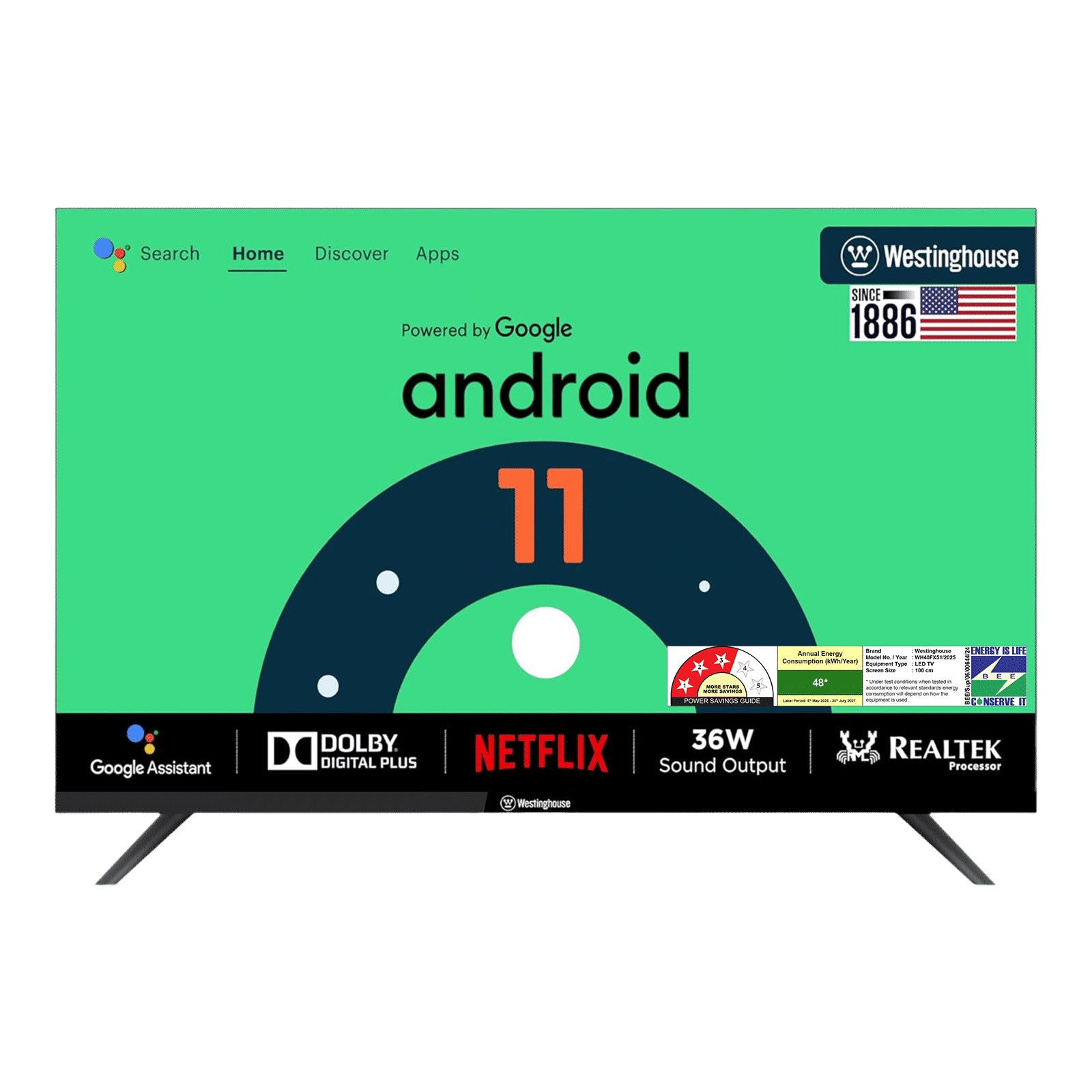Westinghouse W2 Series 101.6 cm (40 inch) Full HD LED Smart Android TV with Built-in Google Assistant (2023 model)