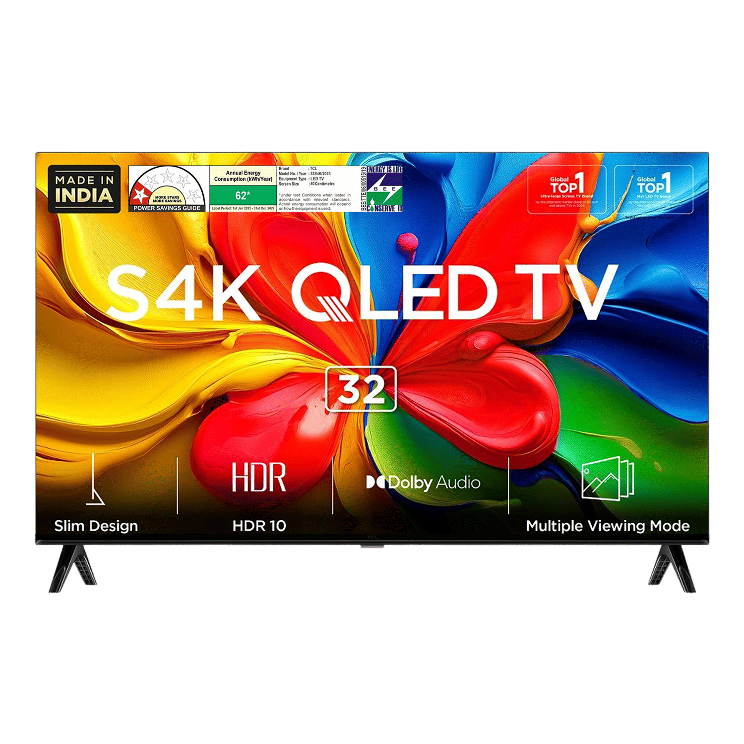 TCL S4K 80 cm (32 inch) HD QLED Smart Google TV with Google Assistant (2025 model)