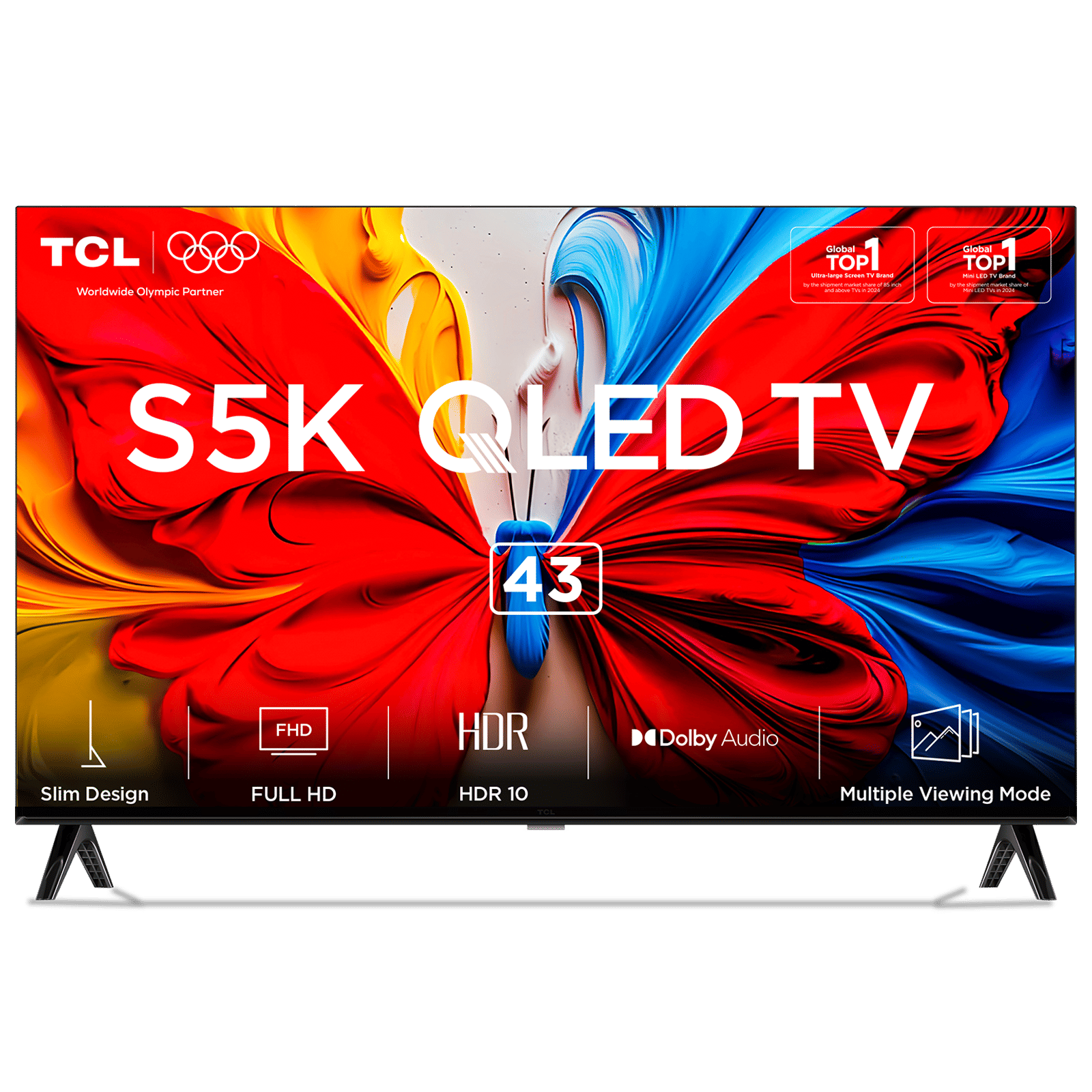 TCL S5K 109.22 cm (43 inch) QLED Full HD Smart Google TV with Google Voice Assistant (2025 model)