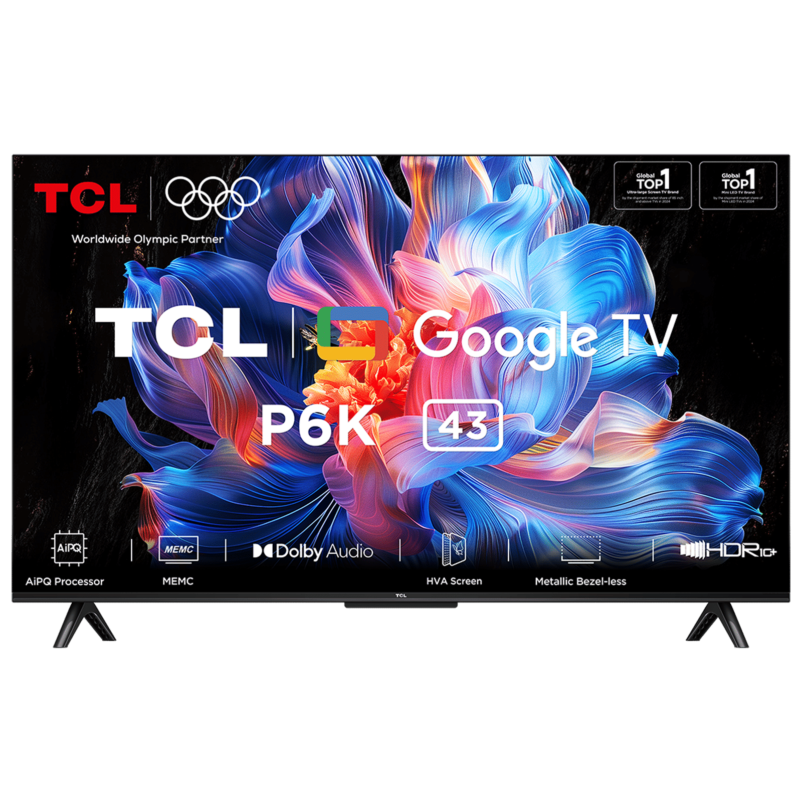 TCL P6K 109.22 cm (43 inch) 4K Ultra HD LED Smart Google TV with Google Voice Assistant (2025 model)
