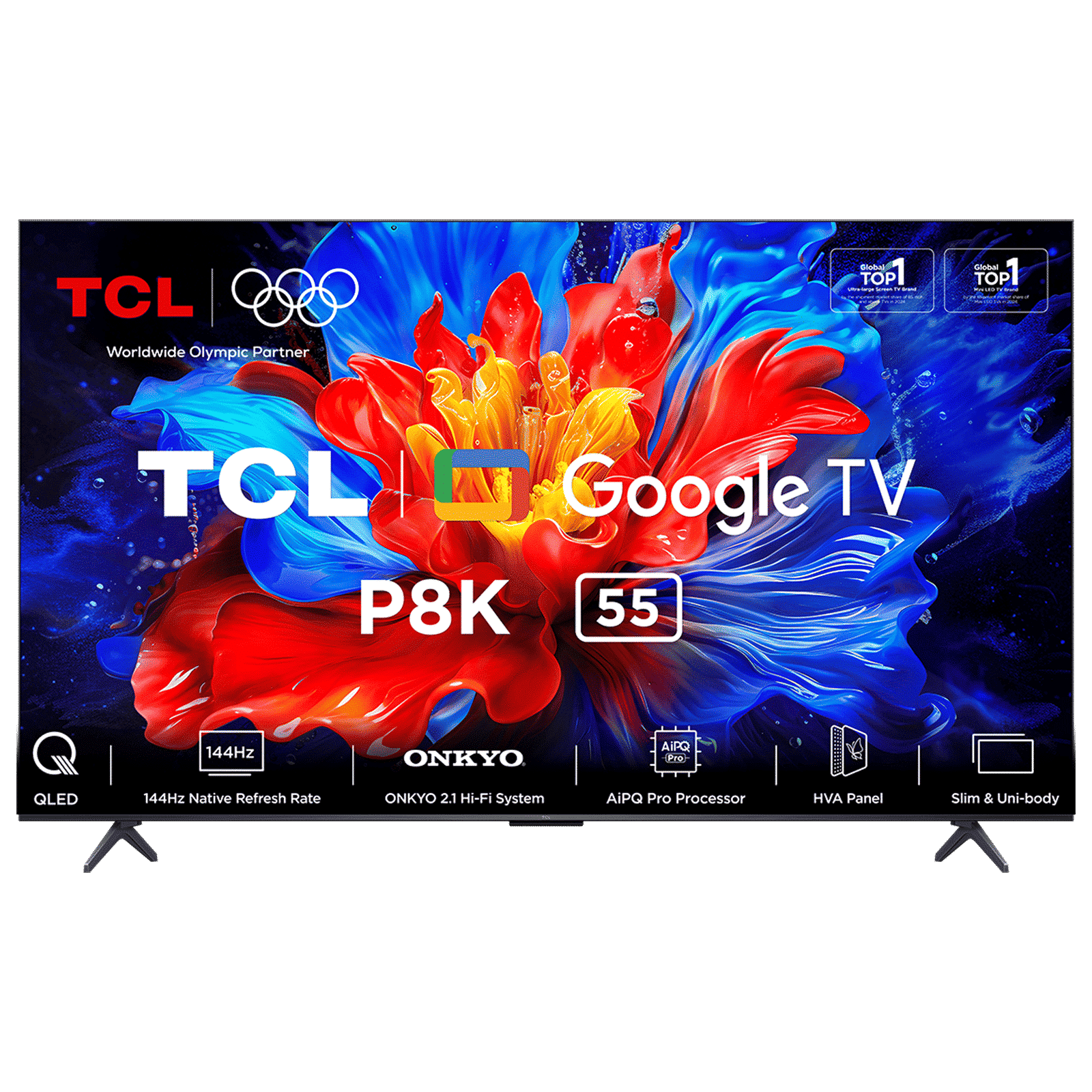 TCL P8K 139.7 cm (55 inch) QLED 4K Ultra HD Smart Google TV with Google Voice Assistant (2025 model)