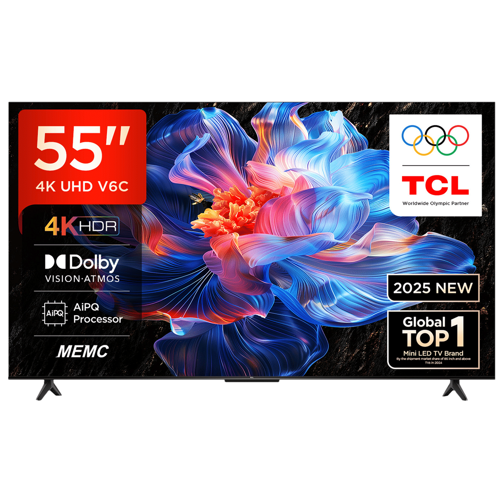 TCL V6C 139.7 cm (55 inch) 4K Ultra HD LED Smart Google TV with Google Voice Assistant (2025 model)