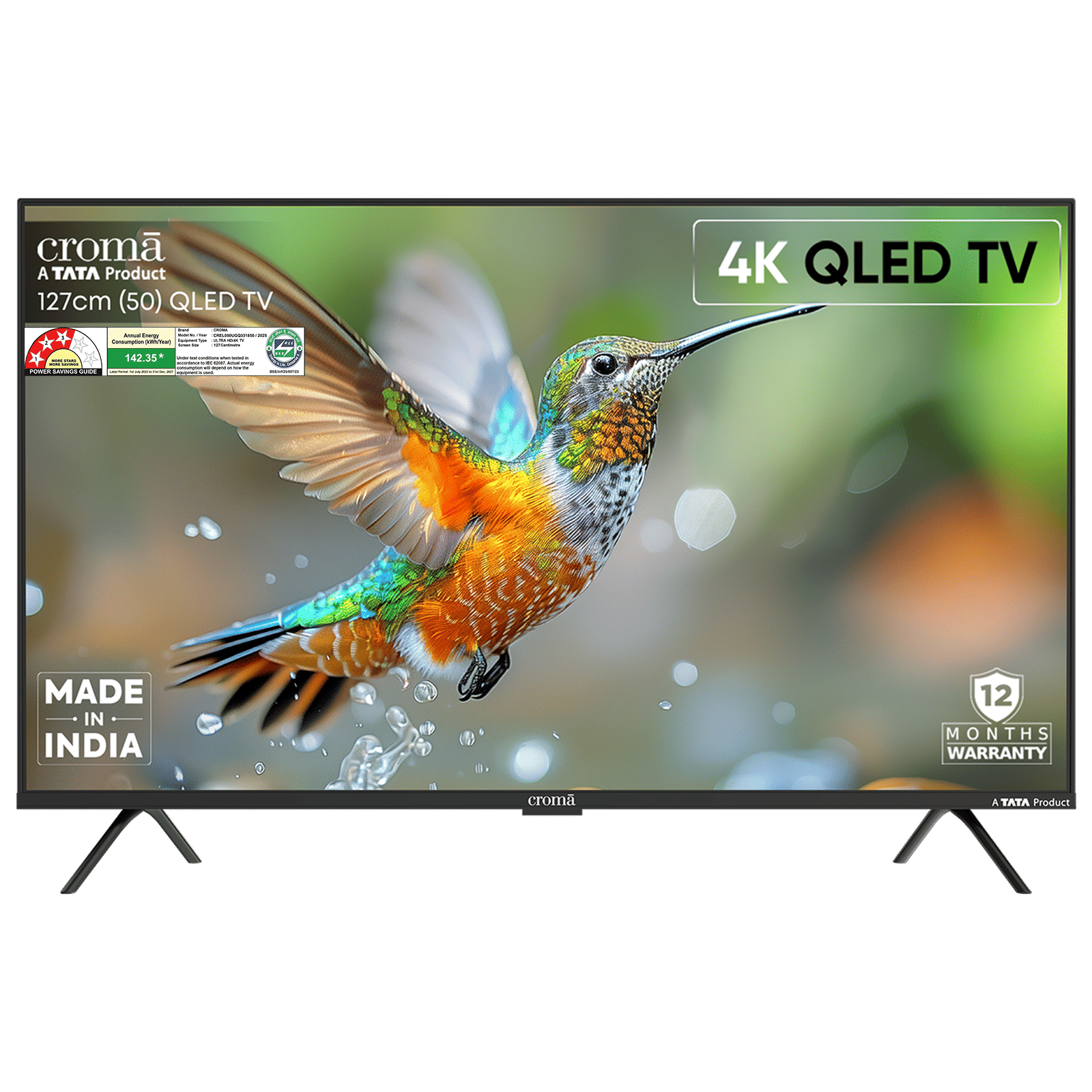 Croma 127 cm (50 inch) QLED 4K Ultra HD Smart Google TV 5.0 with Dolby Vision & Dolby Atmos (2025 model)