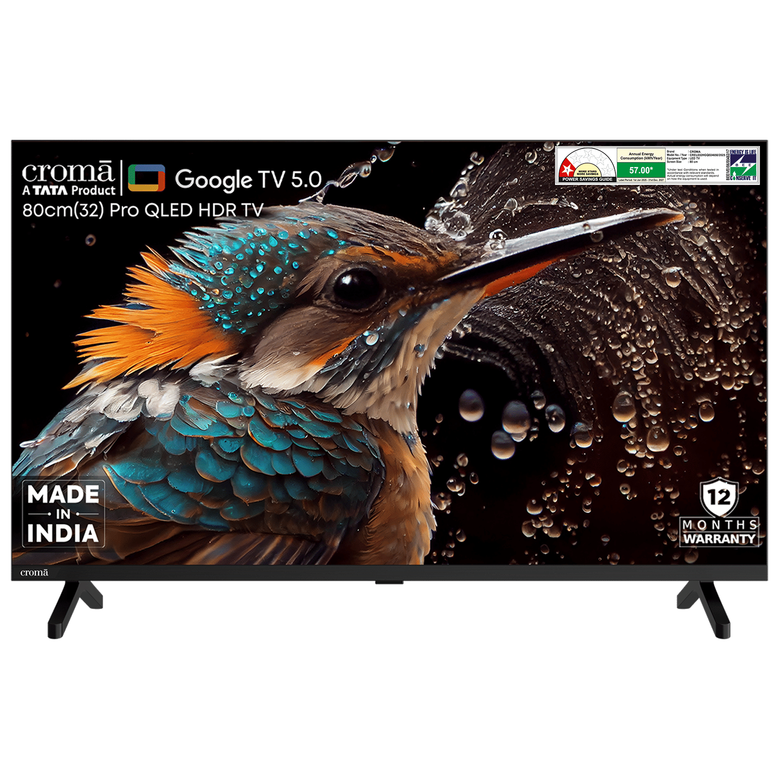 Croma 80 cm (32 inch) Pro QLED HD Google TV 5.0 with Dolby Audio (2025 model)