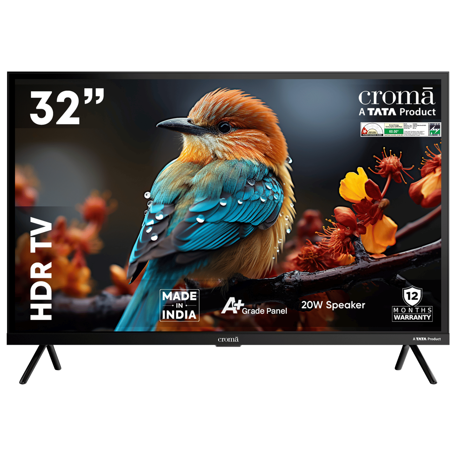 Croma 81.28 cm (32 inch) HD Ready LED TV with Bezel Less Display (2025 model)