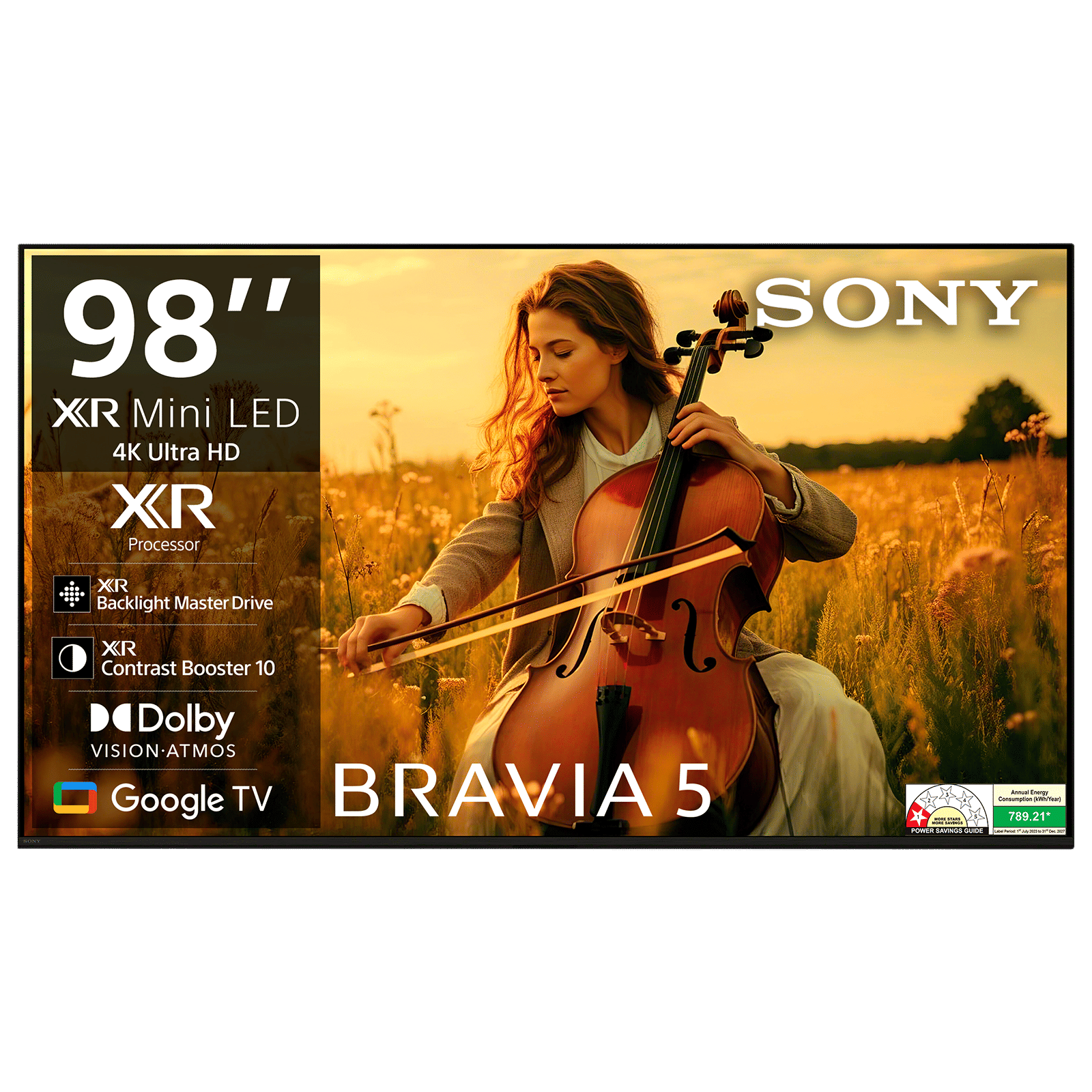 SONY BRAVIA 5 248.9 cm (98 inch) Mini LED 4K Ultra HD Smart Google TV with Dolby Vision & Dolby Atmos (2025 model)