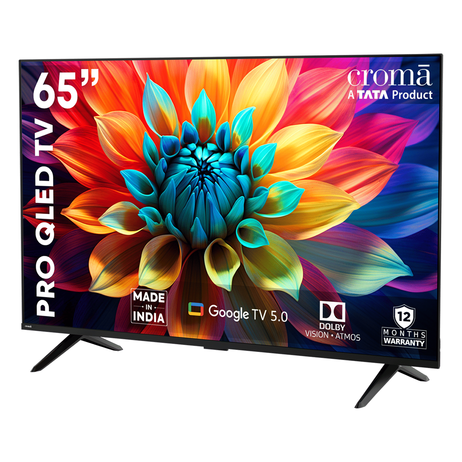 Croma cm (65 inch) QLED 4K Ultra HD Smart Android TV with Google  Assistant (2025 model)
