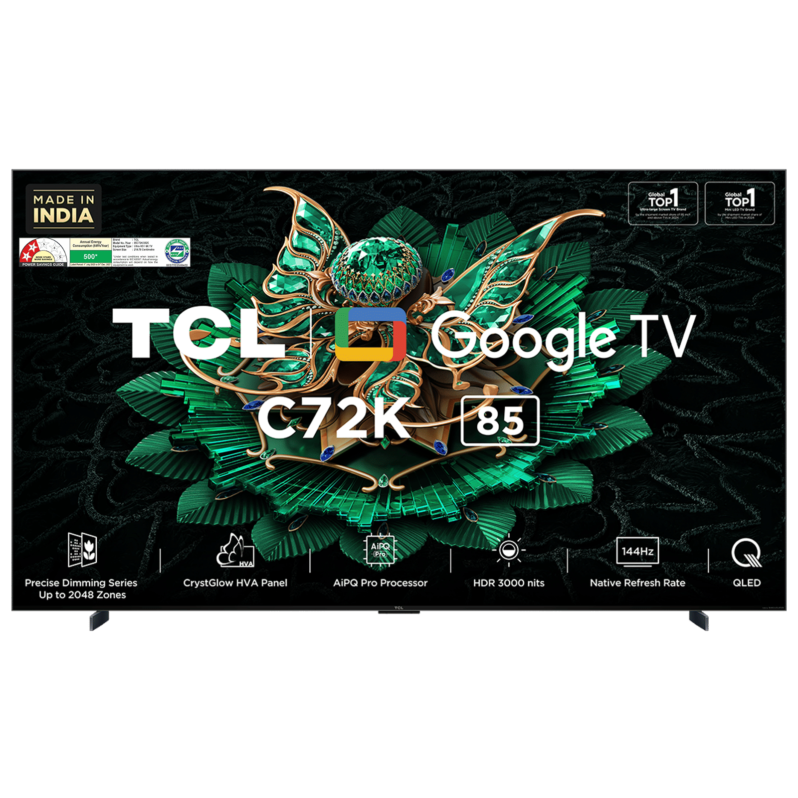 TCL C72K 215.9 cm (85 inch) 4k Ultra HD Google TV with Precise Dimming Technology (2025 model)