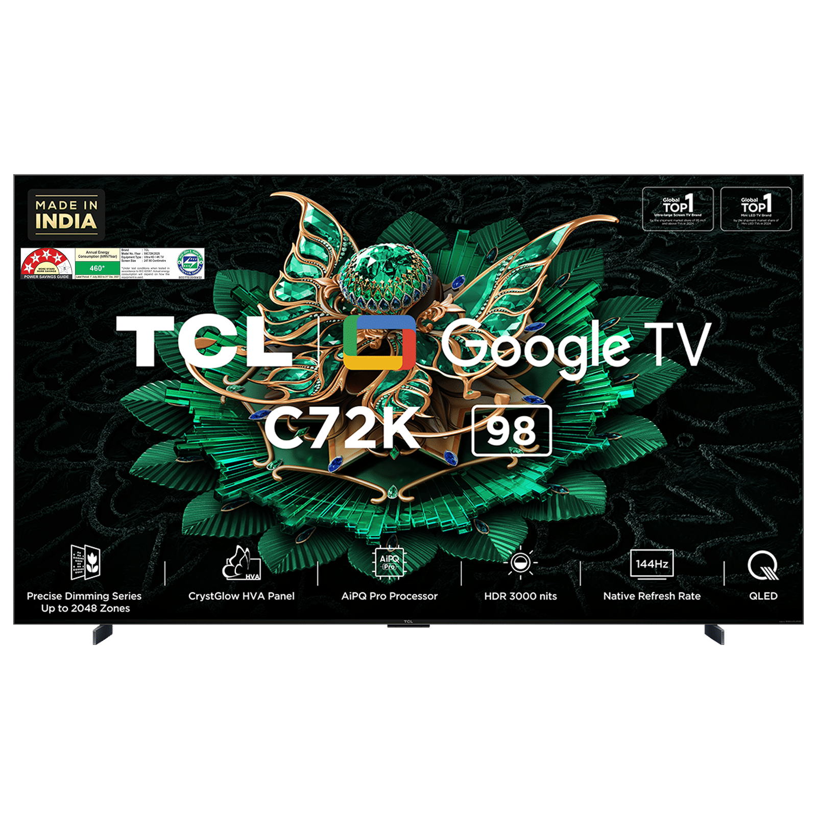 TCL C72K 248.9 cm (98 inch) 4k Ultra HD Google TV with Precise Dimming Technology (2025 model)