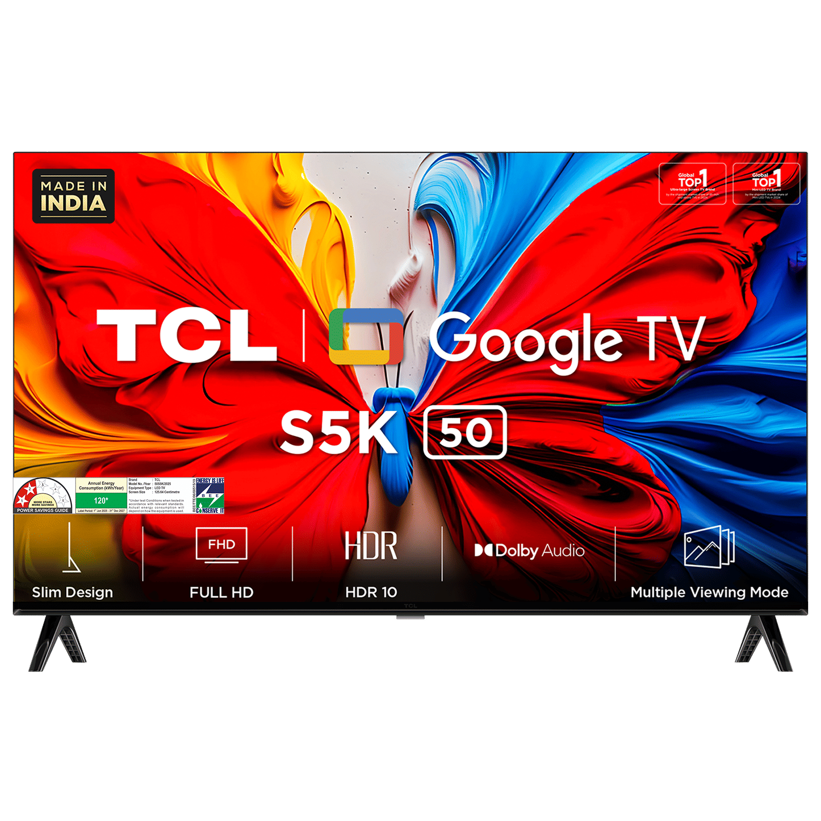 TCL S5K 127 cm (50 inch) QLED 2K Full HD Smart Google TV with Google Assistant (2025 model)