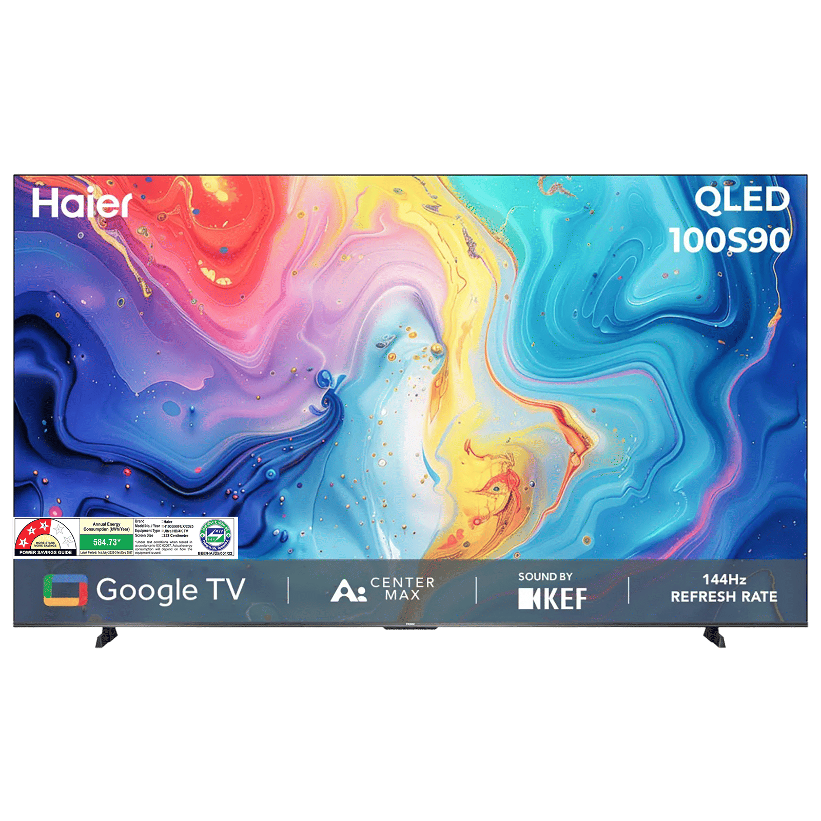 Haier S90 253 cm (100 inch) QLED 4K Ultra HD Smart Google TV with Google Assistant (2025 model)