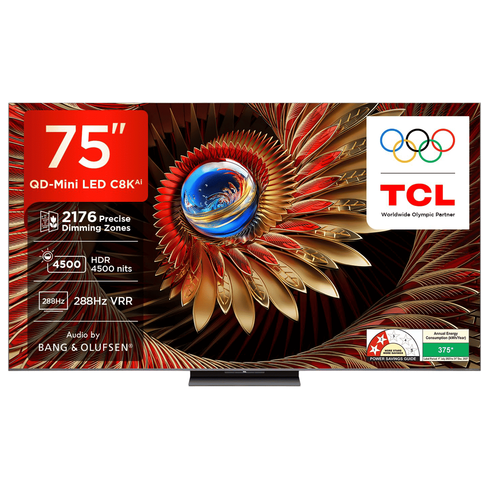 TCL C8K 190.5 cm (75 inch) QLED MiniLED 4K Ultra HD Smart Google TV with Built-in Google Assistant (2025 model)