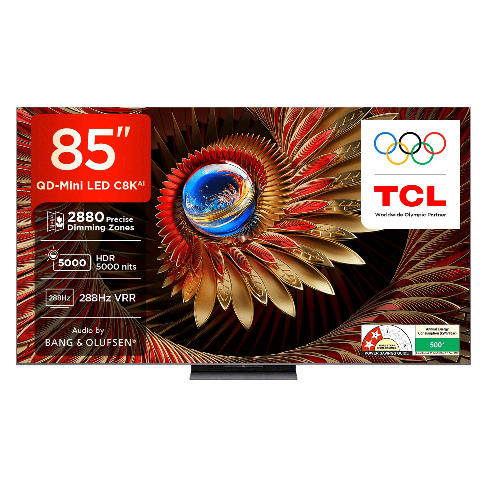 TCL C8K 215.9 cm (85 inch) QLED MiniLED 4K Ultra HD Smart Google TV with Built-in Google Assistant (2025 model)