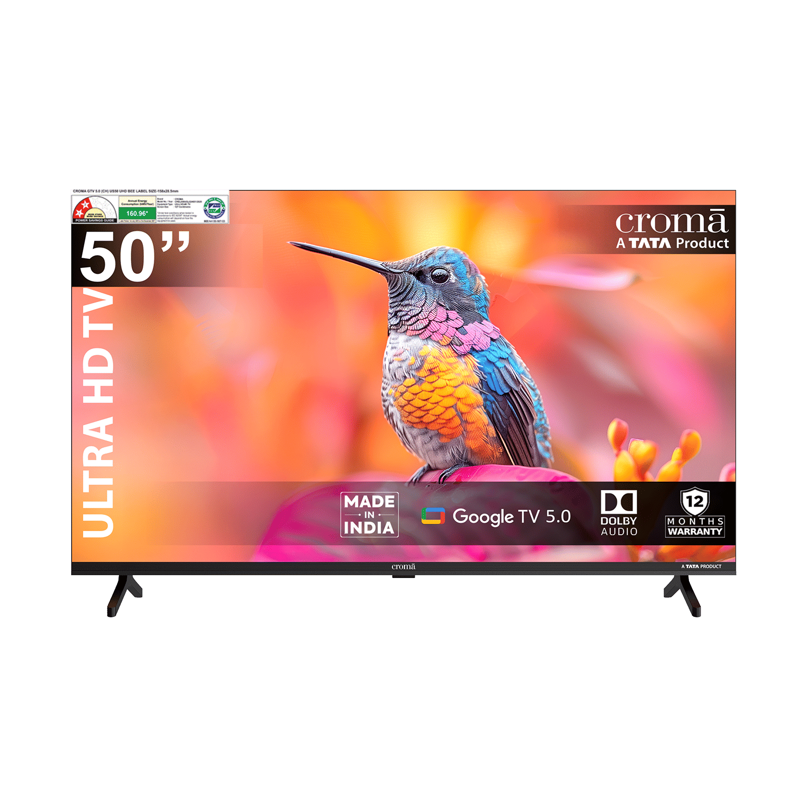 Croma 127cm (50 inch) 4K Ultra HD LED Smart Google TV with Dolby Audio (2025 model)