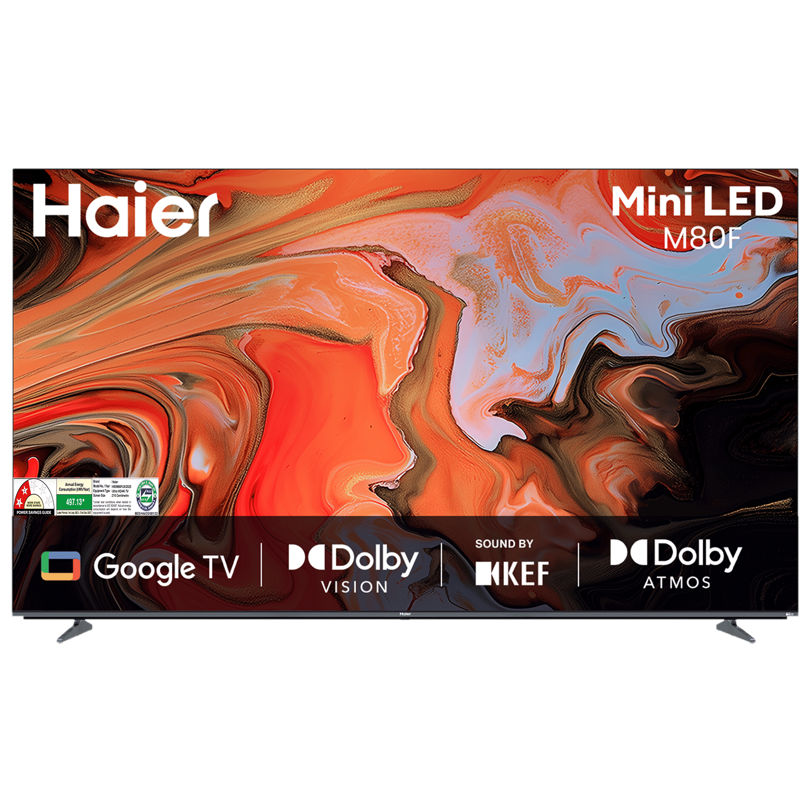 Haier M80F 125 cm (85 inch) 4K Ultra HD Mini LED Smart Google TV with Google Assistant Support (2025 Model)