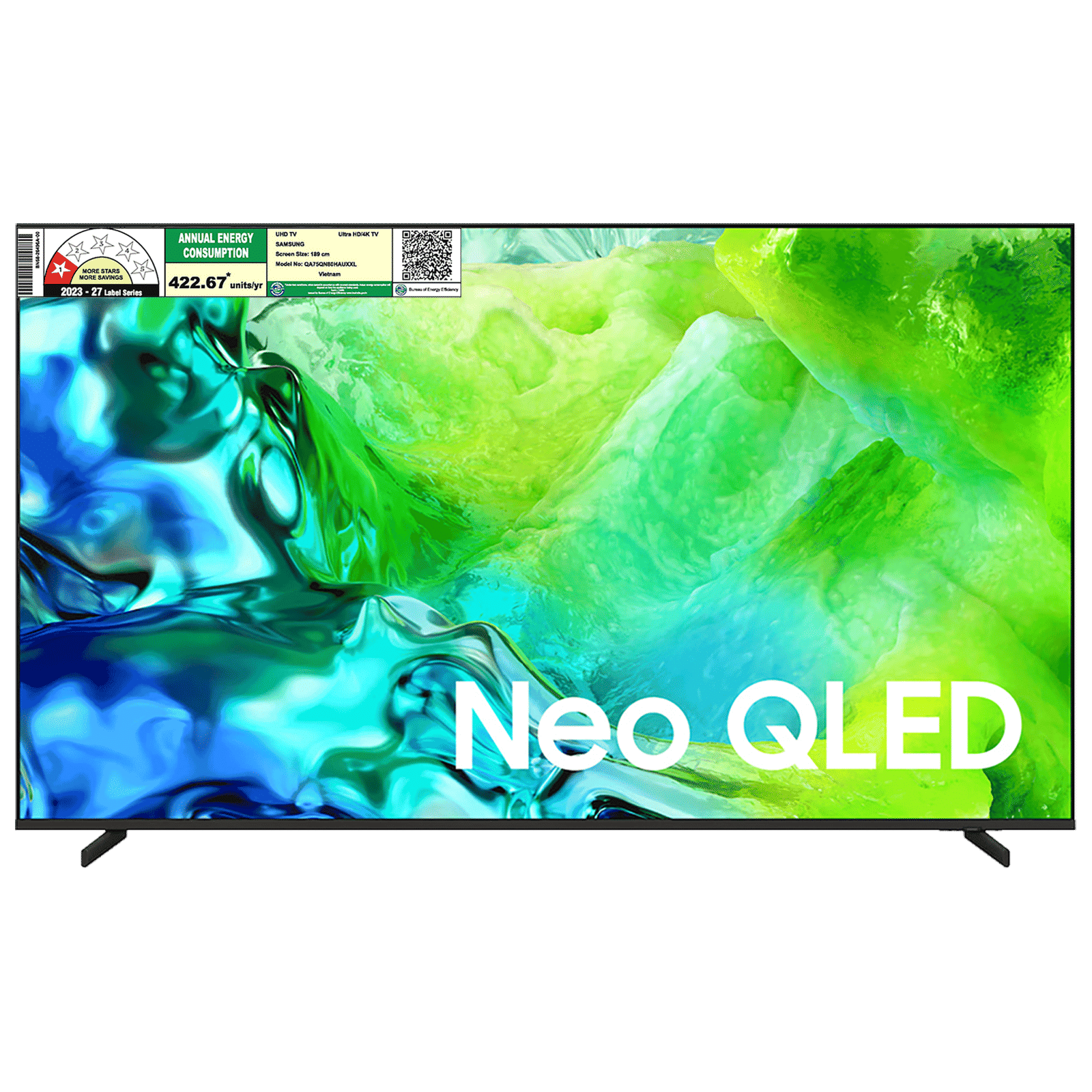 SAMSUNG QN80H 190 cm (75 inch) Neo QLED 4K Ultra HD Smart Tizen TV with Google Voice Assistant (2026 Model)