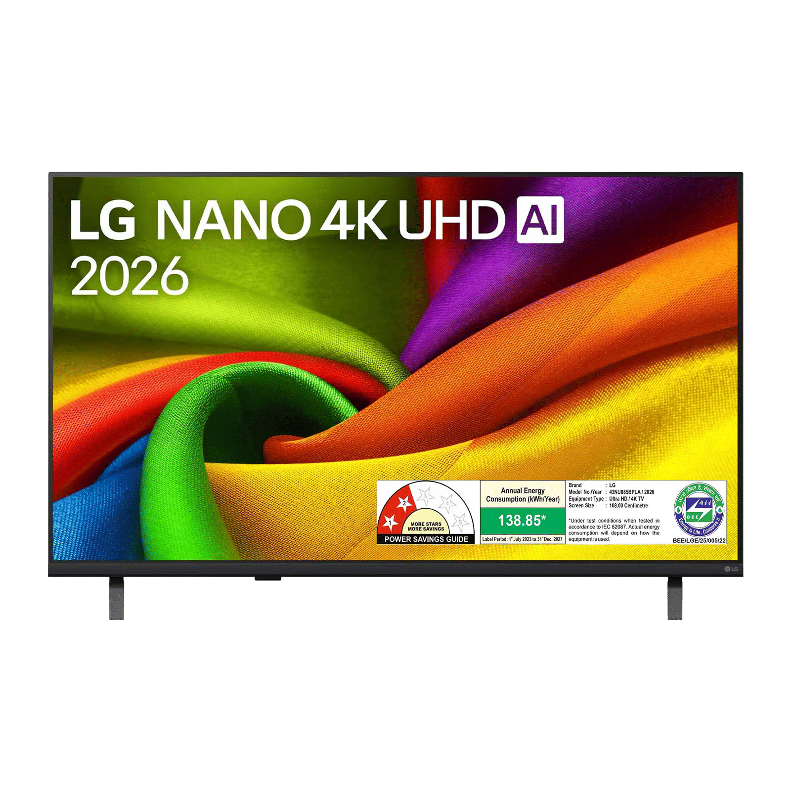 LG Nano AI 43NU885BPLA 108 cm (43 inch) 4K Ultra HD Smart webOS 26 TV with AI Hub (2026 model)