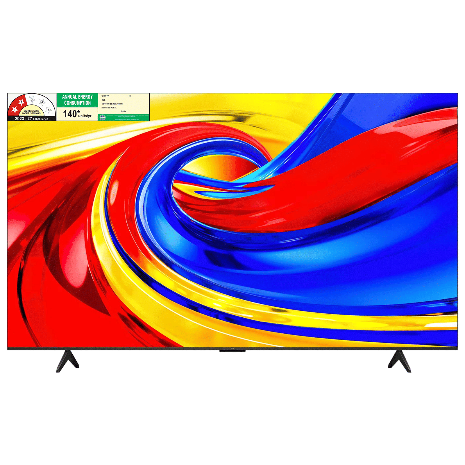 TCL P series 109.22cm (43 inch) 2 Star QLED 4K Super Ultra HD Smart Google TV with Google Voice Assistant (2026 Model)