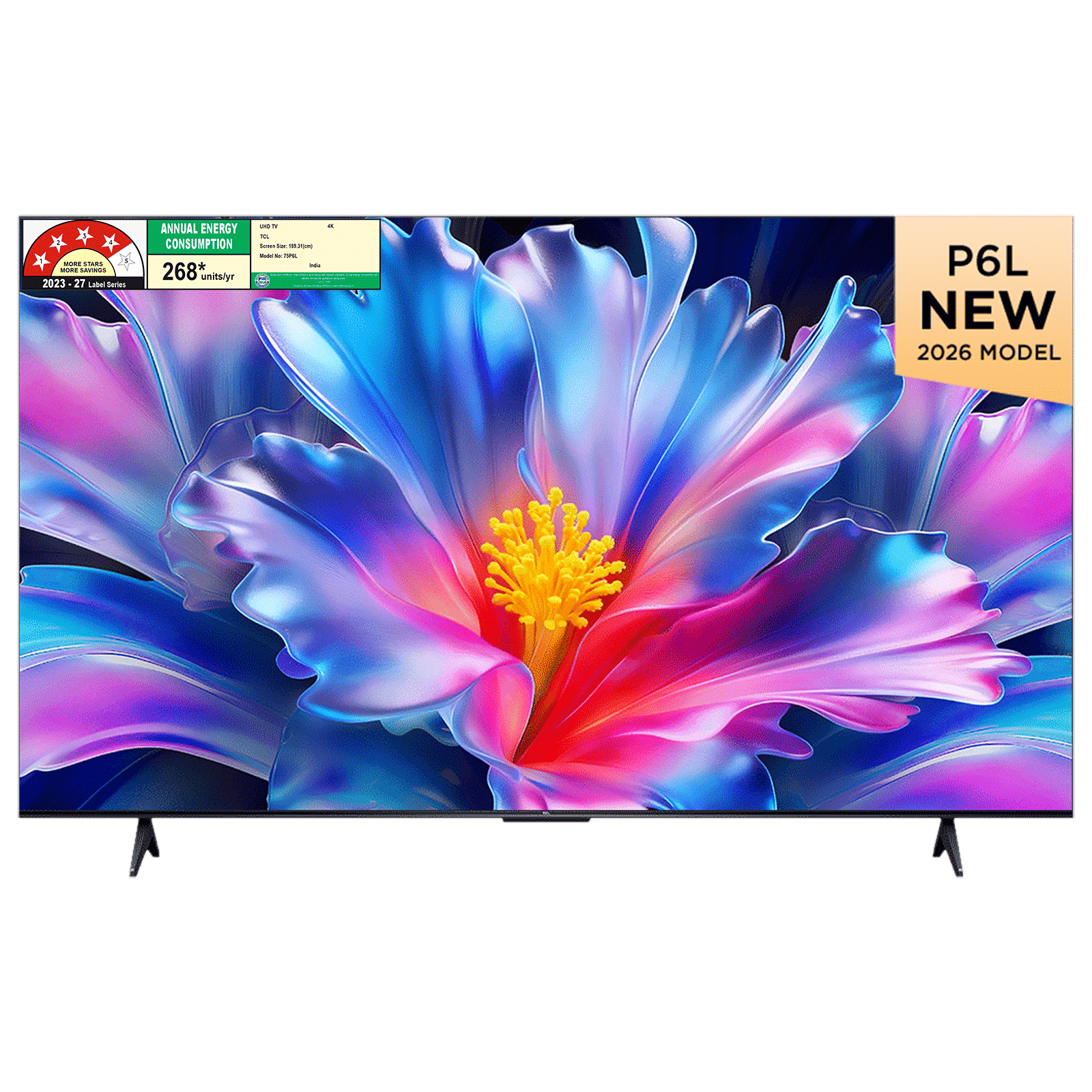 TCL P series 190.5 cm (75 inch) 4 Star LED 4K Super Ultra HD Smart Google TV with Google Voice Assistant (2026 Model)
