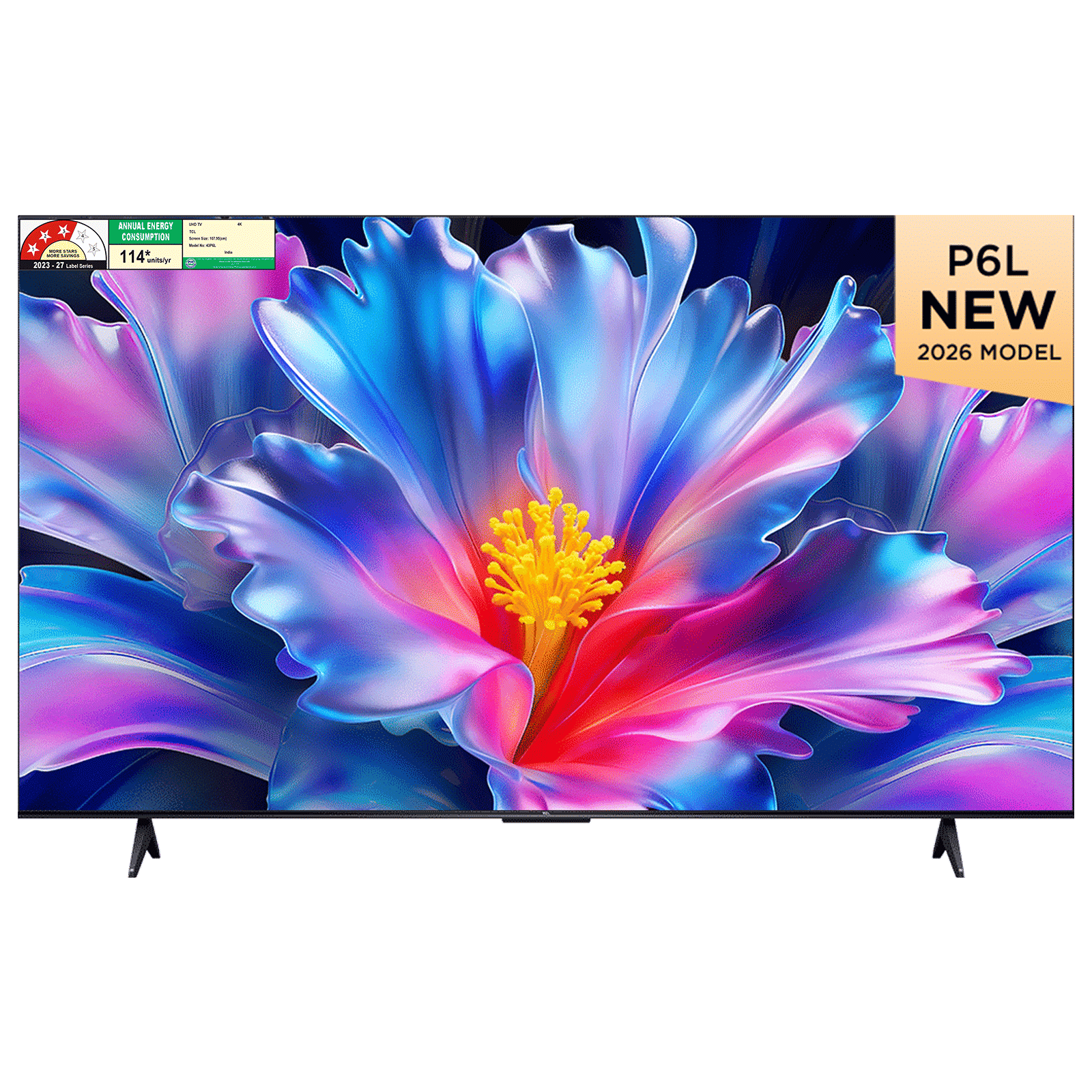 TCL P Series 109.22 cm (43 inch) 3 Star LED 4K Super Ultra HD Smart Google TV with Google Voice Assistant (2026 Model)