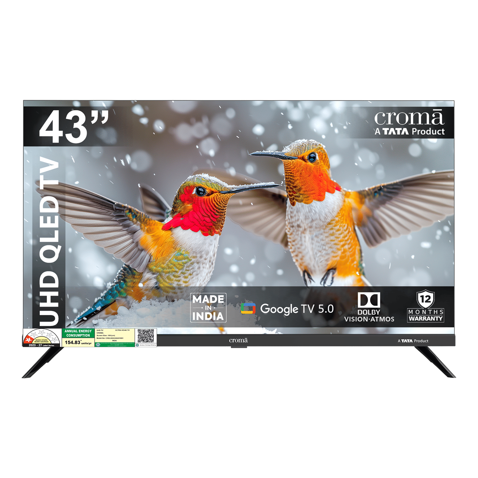 Croma 109 cm (43 inch) 1 Star QLED 4K Ultra HD Smart Google TV with Dolby Vision & Dolby Atmos (2026 Model)-picture-15