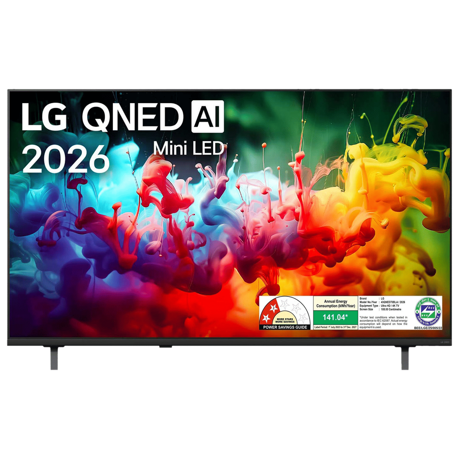 LG QNED70 109 cm (43 inch) QNED Mini LED 4K Ultra HD Smart webOS TV with Intelligent Voice Recognition (2026 model)