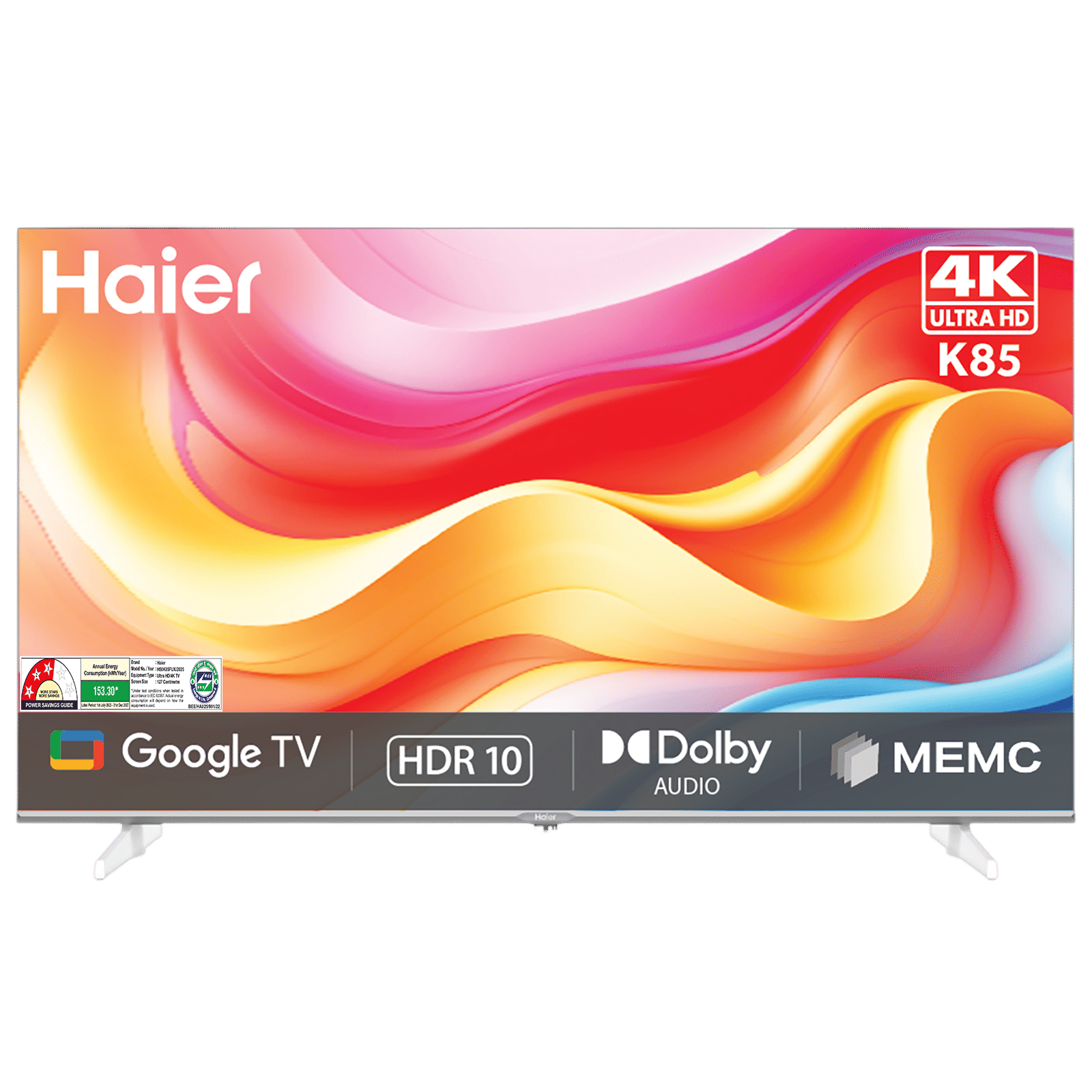 Haier K85F 127 cm (50 inch) 3 Star 4K Ultra HD LED Smart Google TV with Google Voice Assistant (2025 model)