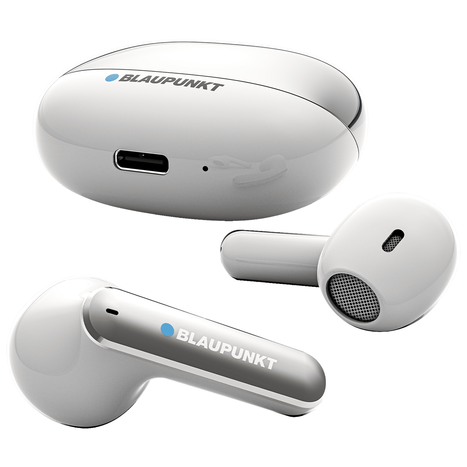 Blaupunkt BTW12 Khrome TWS Earbuds with Environment Noise Cancellation  (Deep Bass Technology, TurboVolt Charging, White)
