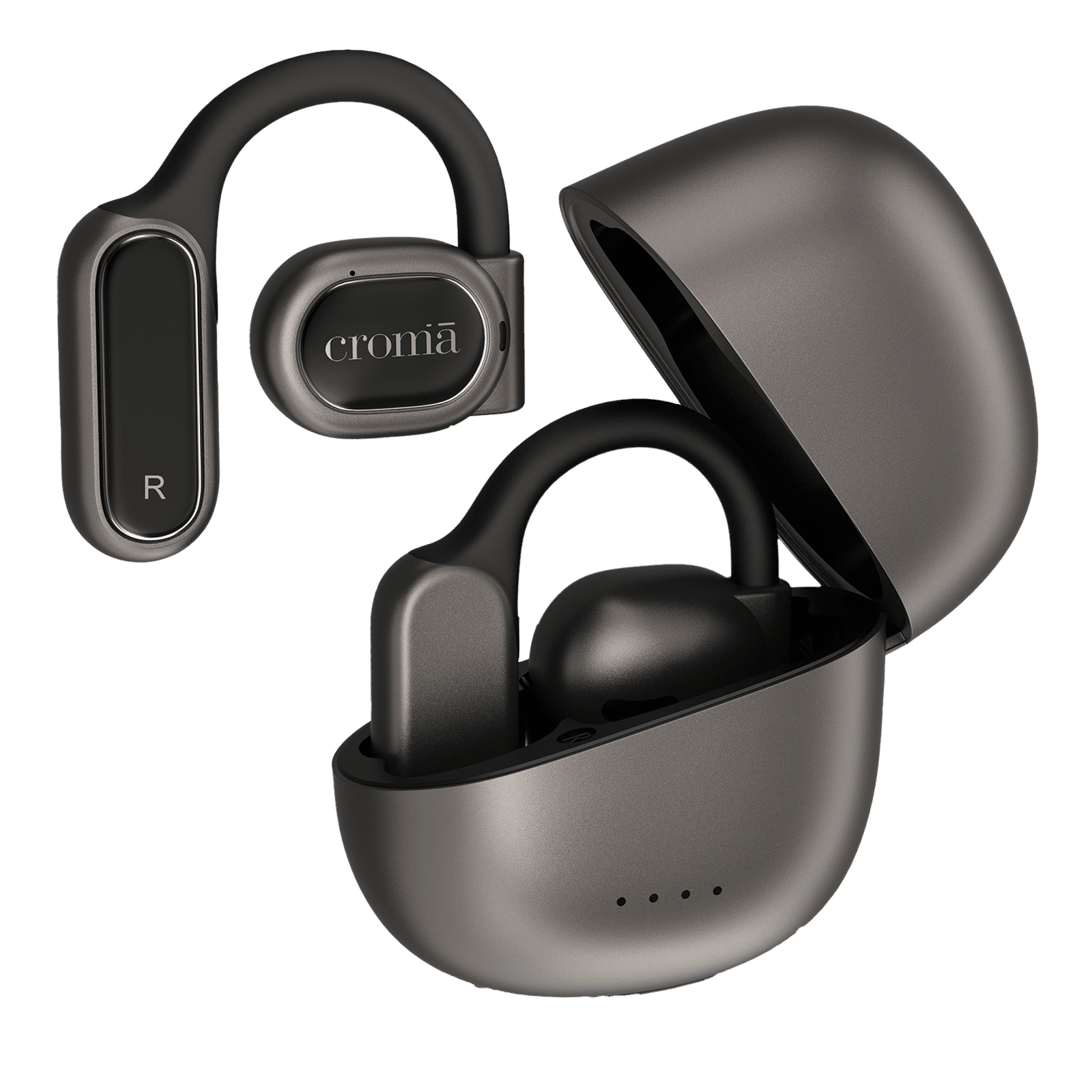 Croma TWS Earbuds (IPX4 Water & Sweat Resistant, Air conduction Technology, Black)