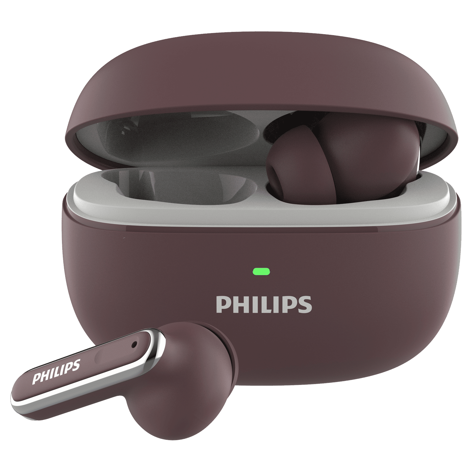 PHILIPS 1000 Series TWS Earbuds with Active Noise Cancellation (13mm Driver, Red Mahogany)