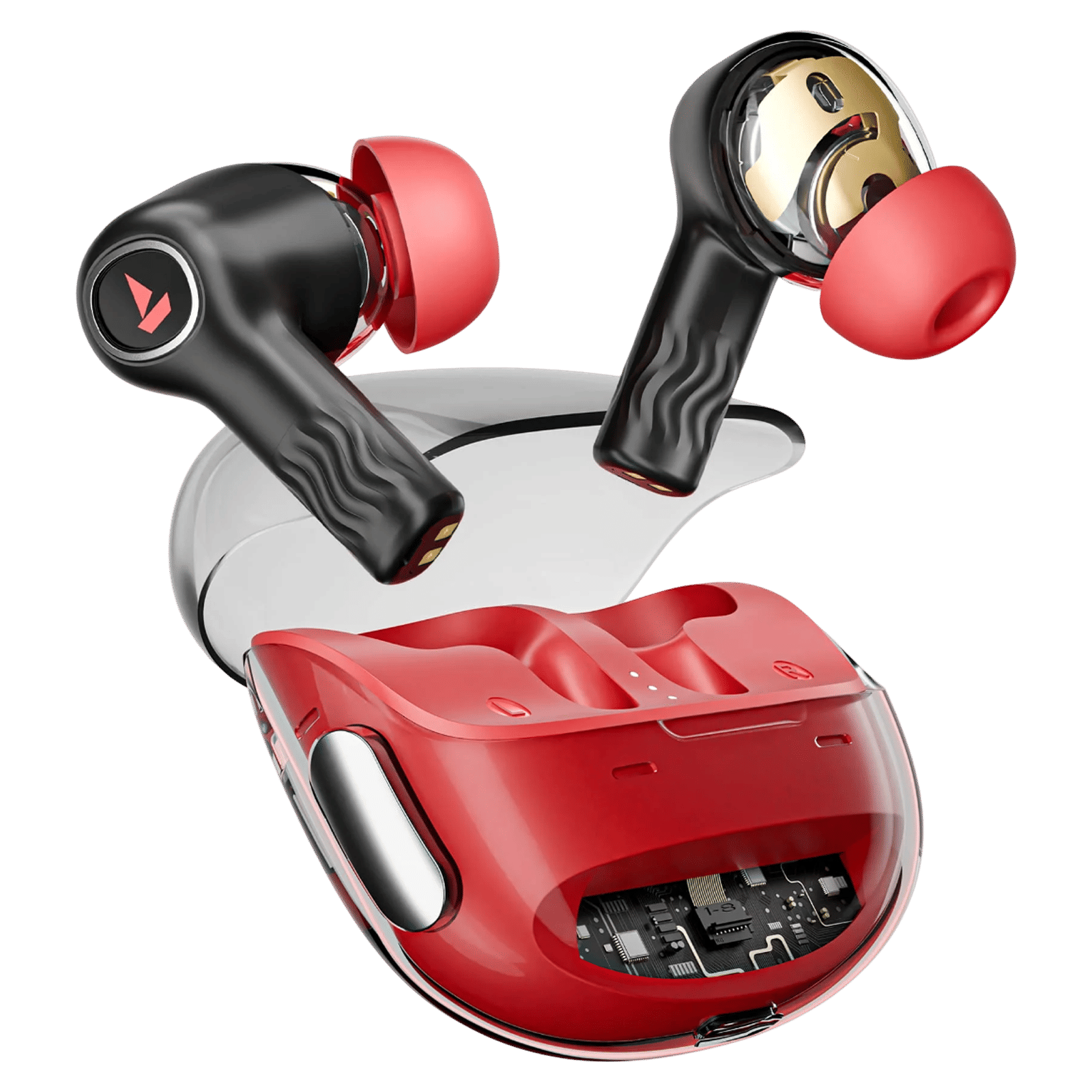 boAt Nirvana Crystl TWS Earbuds with Active Noise Cancellation (IPX4 Water Resistant, 60ms Low Latency, Blazing Red)