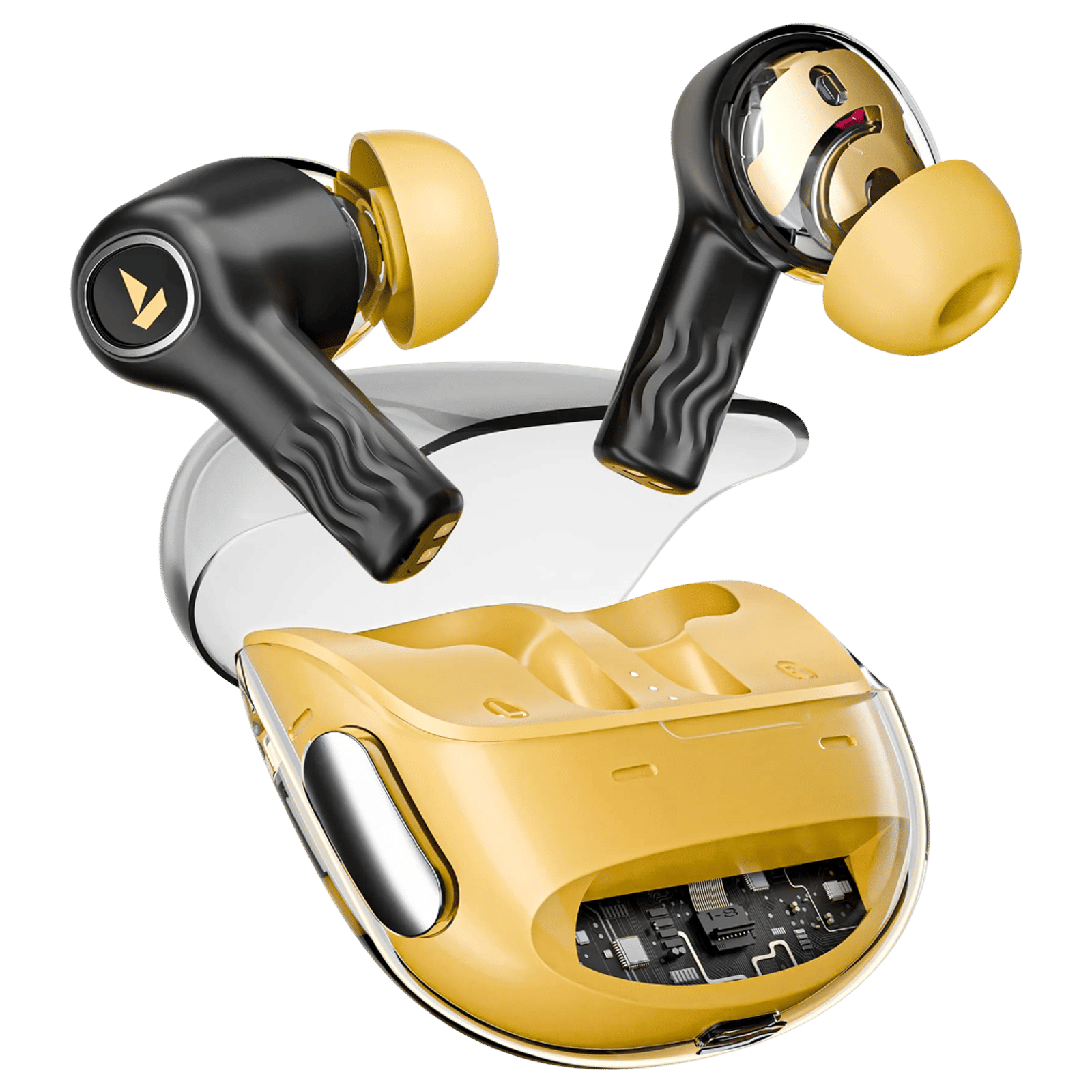 boAt Nirvana Crystl TWS Earbuds with Active Noise Cancellation (IPX4 Water Resistant, 60ms Low Latency, Yellow Pop)