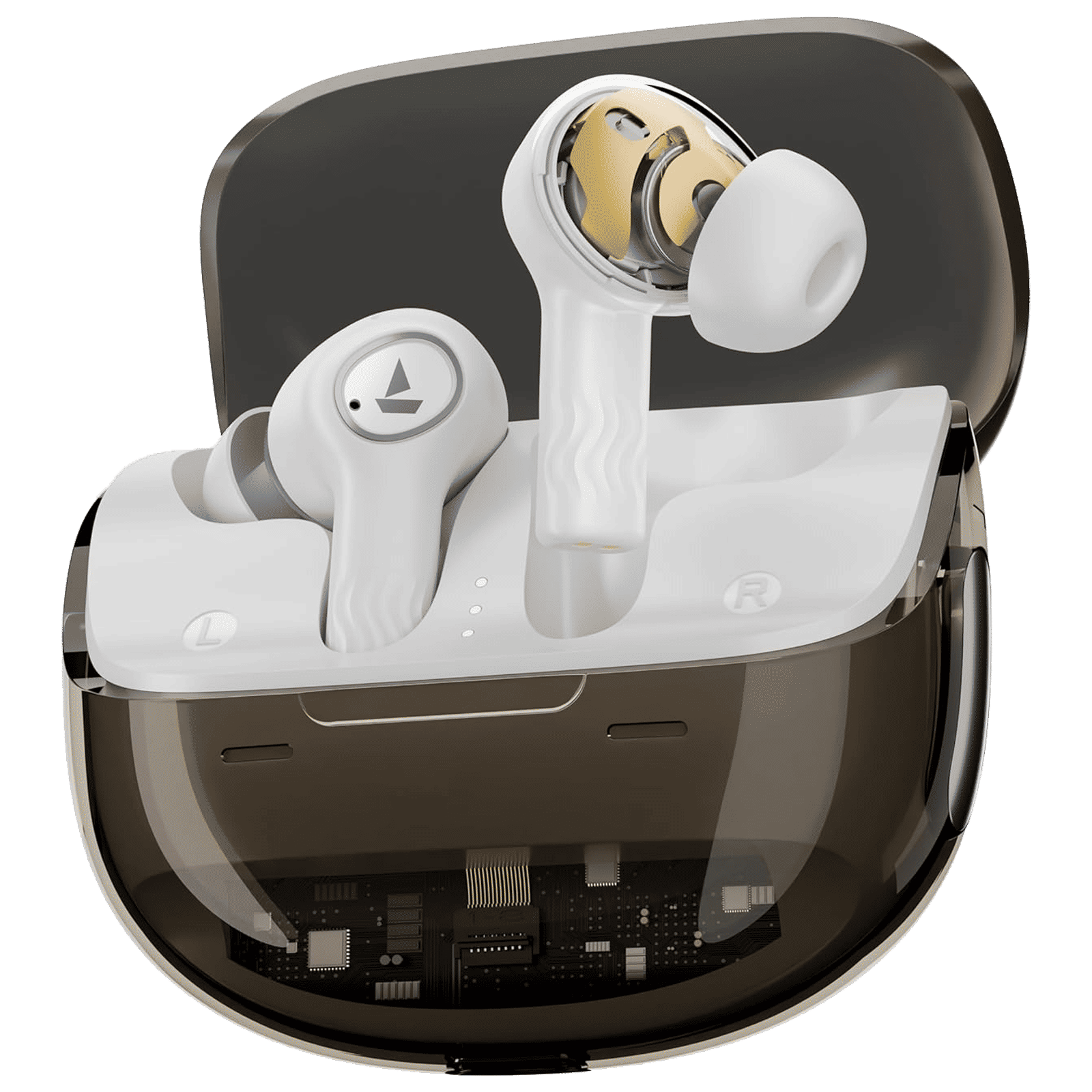 boAt Nirvana Crystl TWS Earbuds with Active Noise Cancellation (IPX4 Water Resistant, 60ms Low Latency, White Lustre)