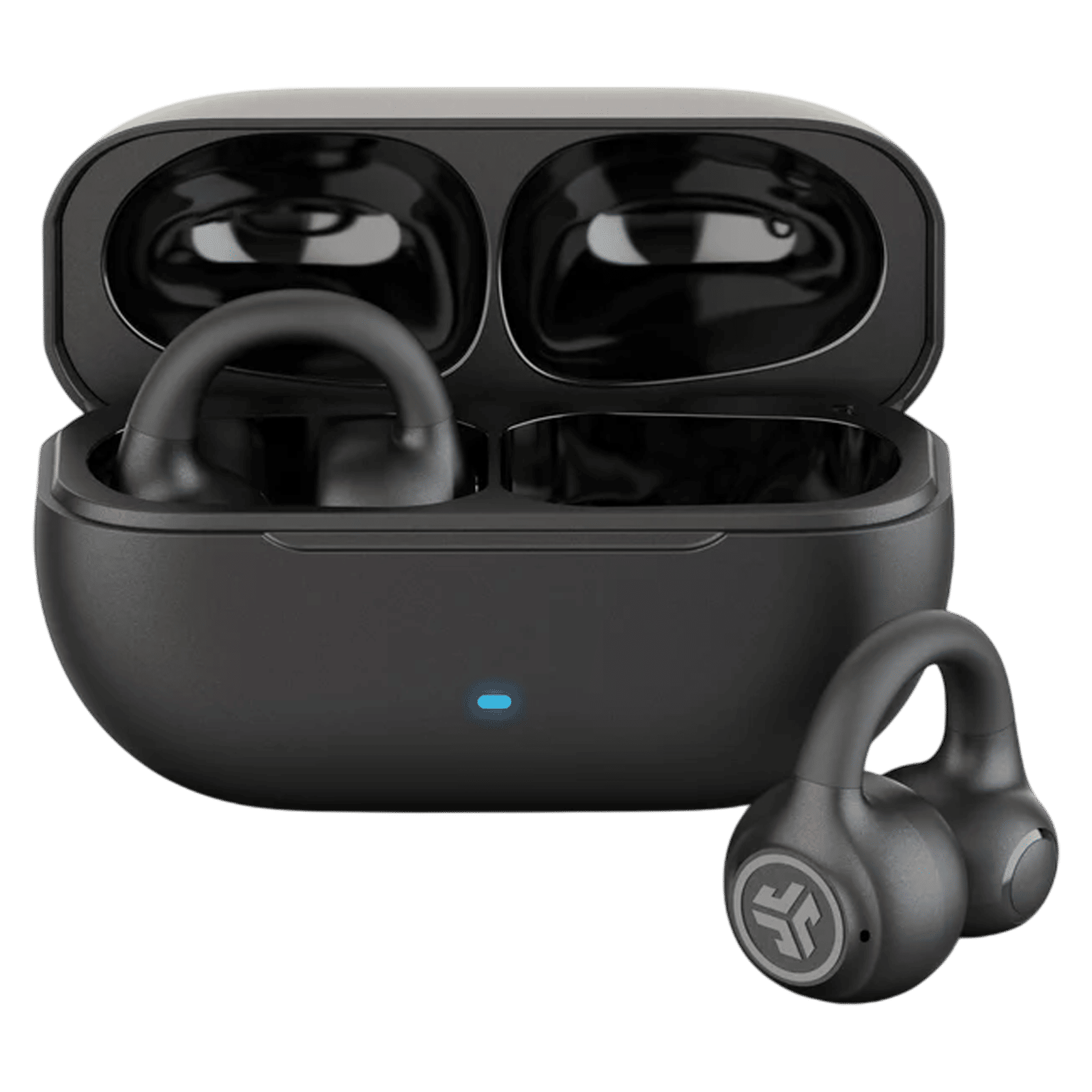 JLAB Flex Open TWS Earbuds with Active Noise Cancellation (IPX4 Splashproof, Google Fast Pair, Black)