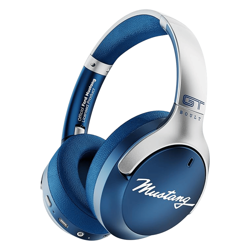 BOULT AUDIO Mustang Q FGHP247QQQ Bluetooth Gaming Headphone with Environmental Noise Cancellation (Boom X Technology, Over Ear, Blue)
