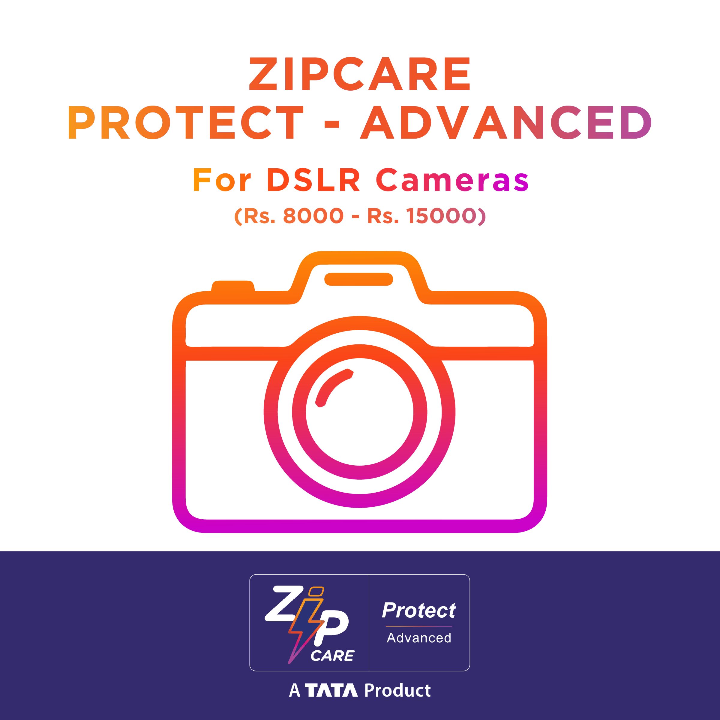Buy ZipCare Protect - Advanced 1 Year for DSLR Cameras (Rs. 8000 - Rs. 15000) Online - Croma