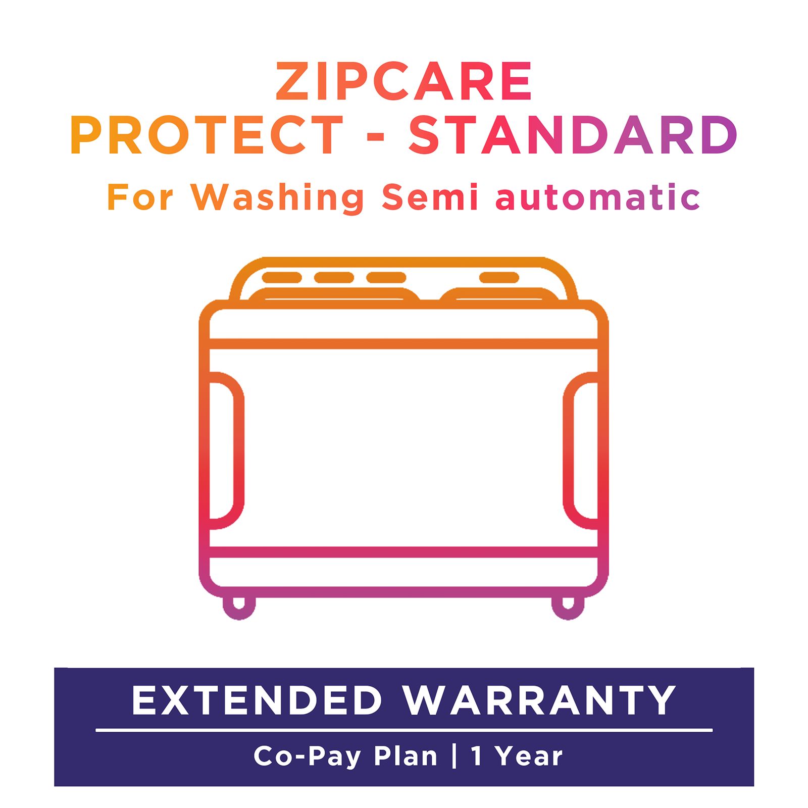 Buy ZipCare Protect Standard 1 Year for Semi-Automatic Washing Machine (Rs. 100 - Rs. 12000) Online - Croma