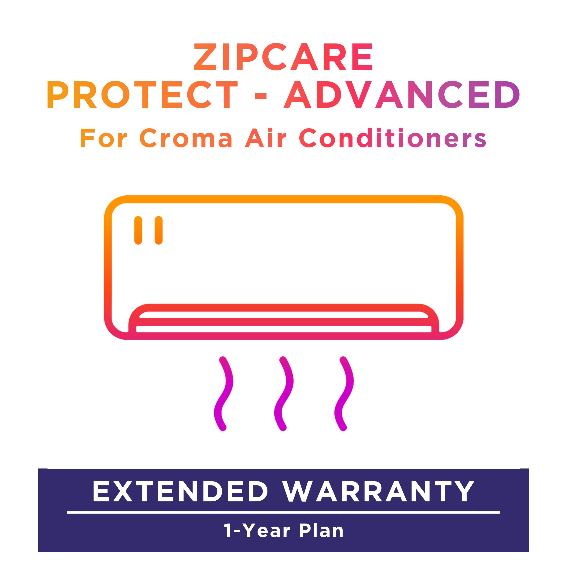 ZipCare Protect - Advanced 1 Year For Croma Split Ac (Rs. 100 to Rs. 25000)