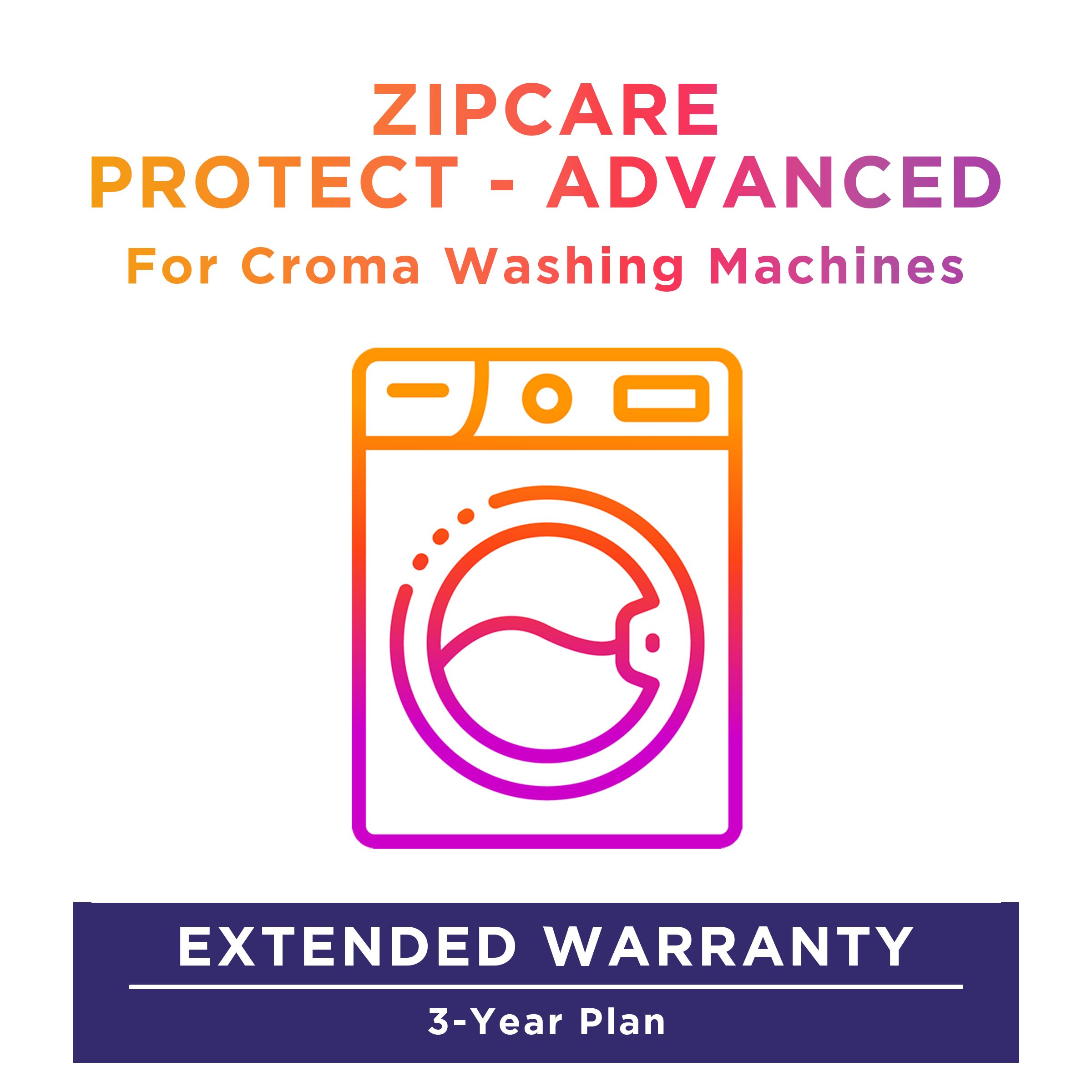 ZipCare Protect - Advanced 3 Year For Croma Washing Machines Front Load (Rs. 21000 to Rs. 35000)