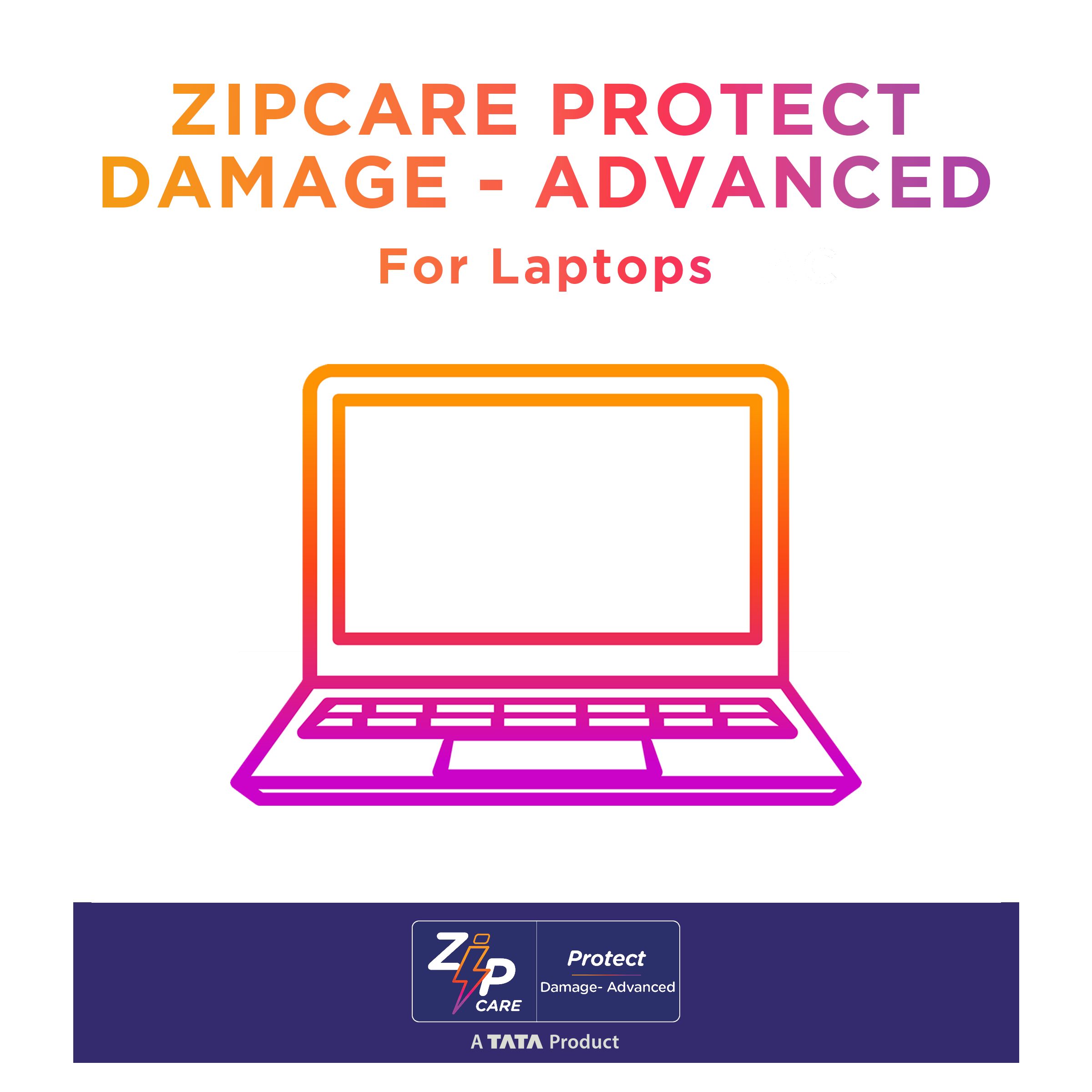 ZipCare Protect Damage Advanced for Laptops (Rs. 20000 - Rs. 30000) - 1 Year