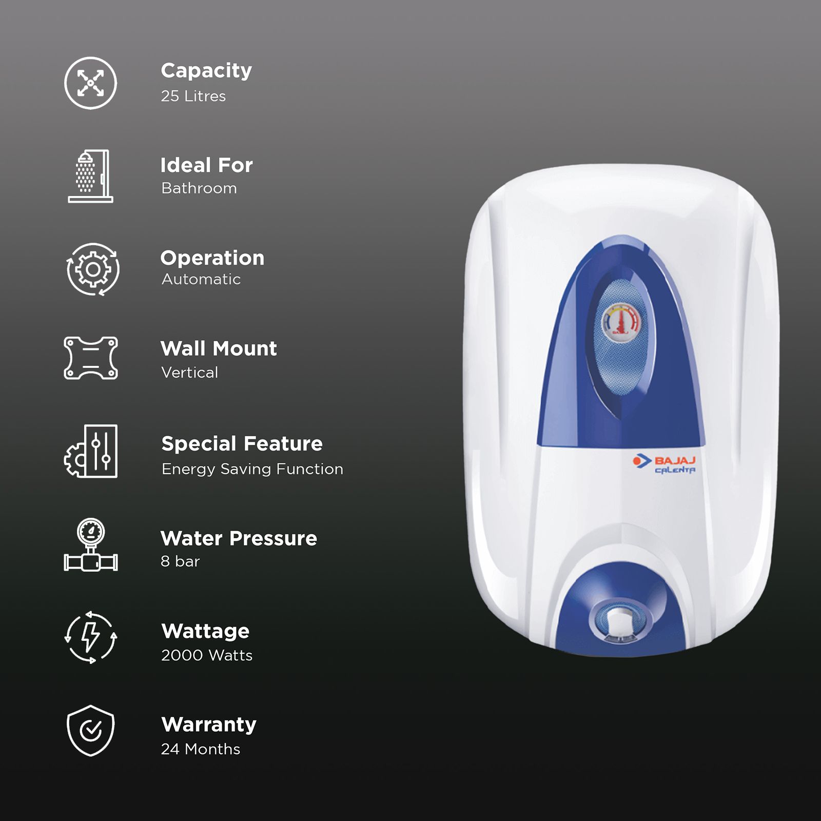 Bajaj Geyser Bajaj Calenta 10l Shop Bajaj Mantilla Storage Water