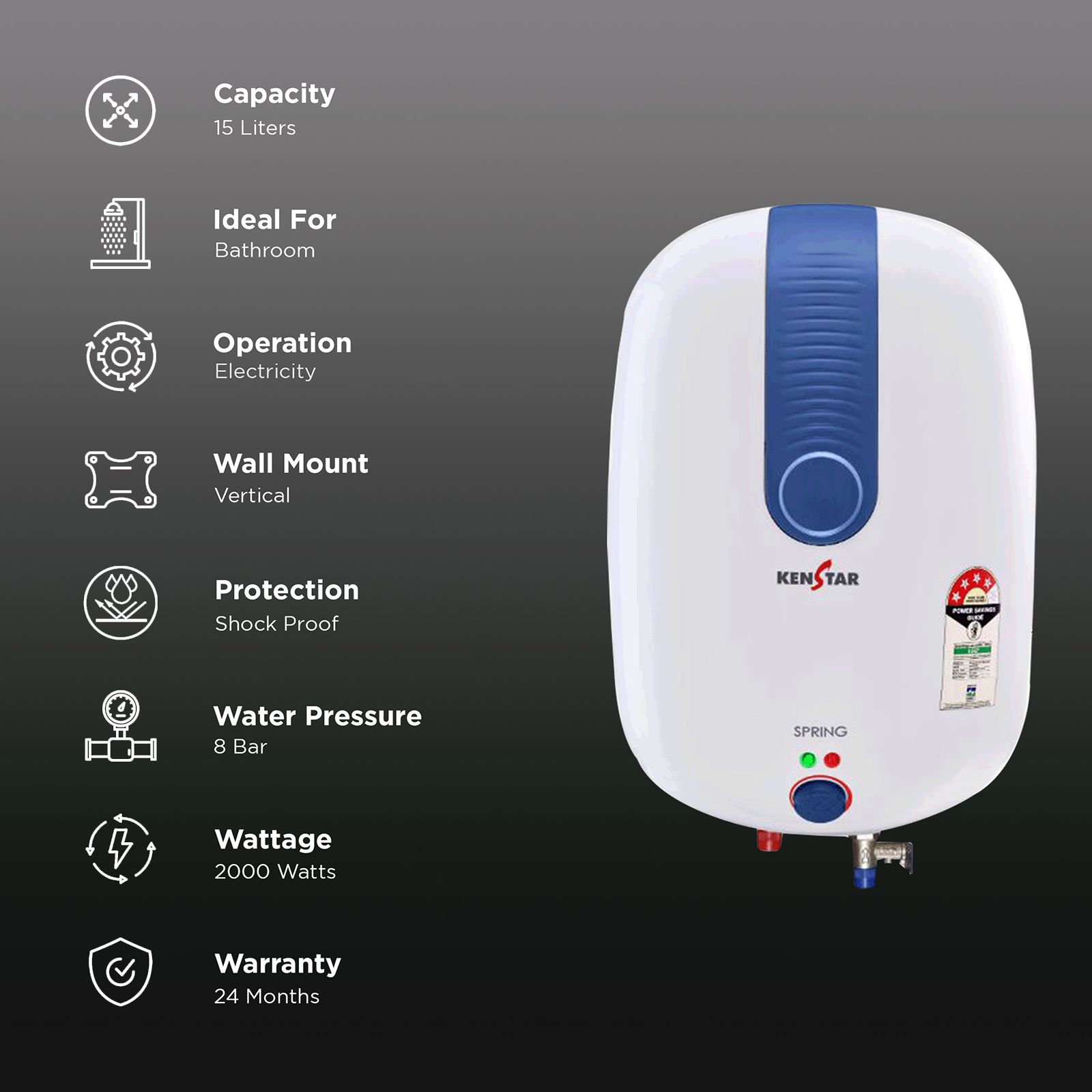 15 Ltr Kenstar Jacuzzi Buy KENSTAR Spring 15 Litres Star Vertical