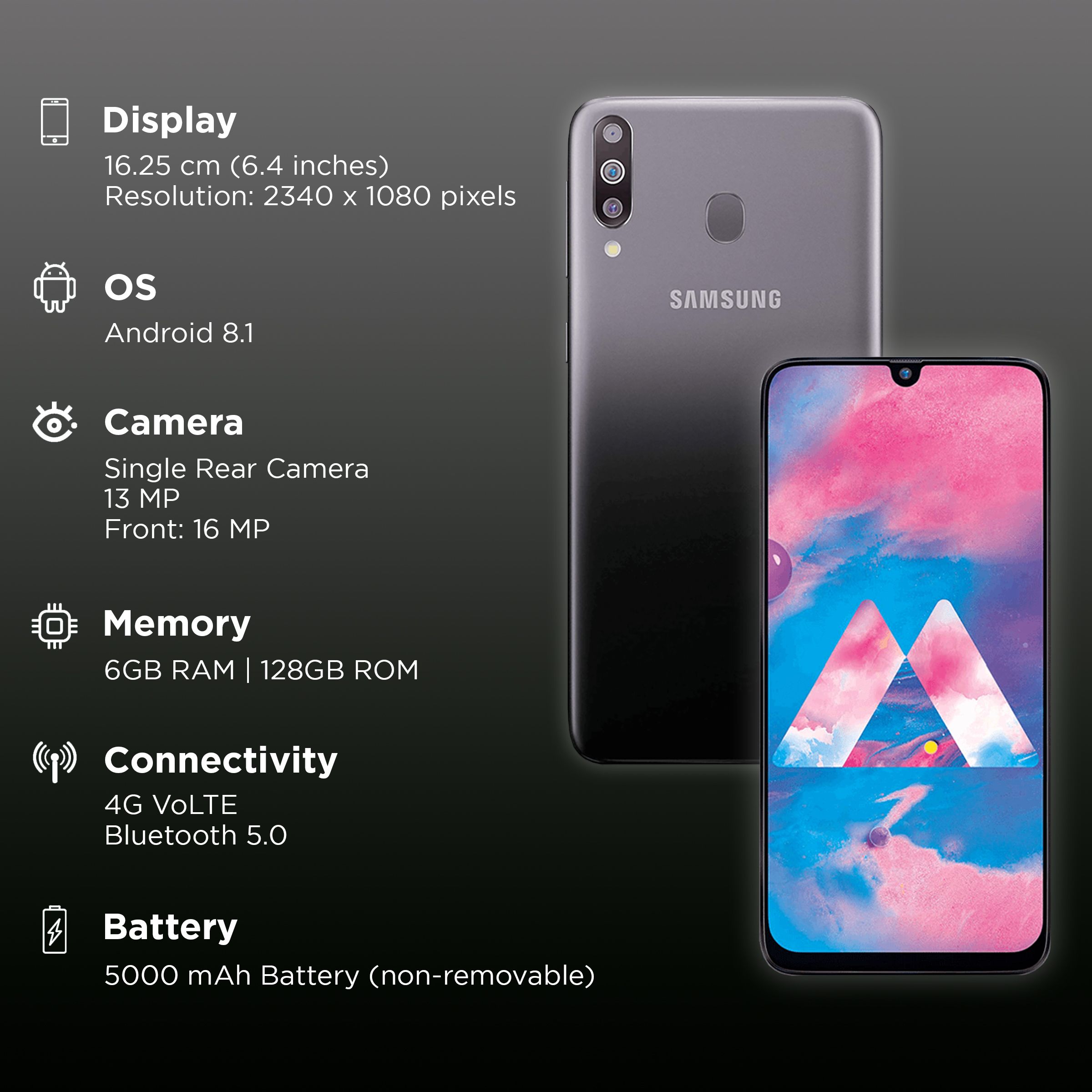 Samsung M13 Samsung Galaxy M30 Front Camera Selfie Camera For