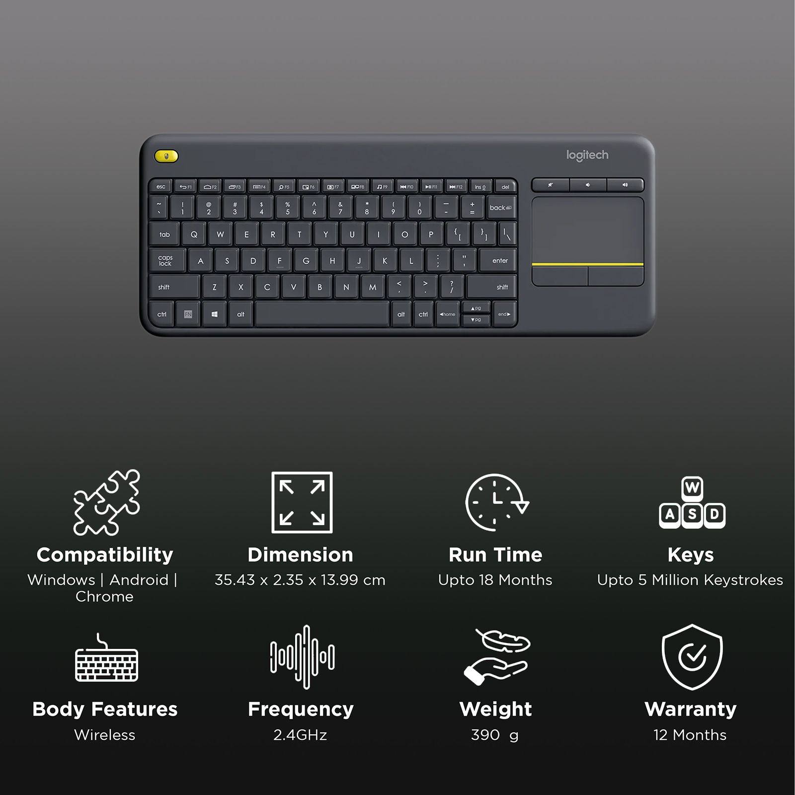 Touchpad Logitech K400 Plus Lg Smart Tv Bluetooth Keyboard Price
