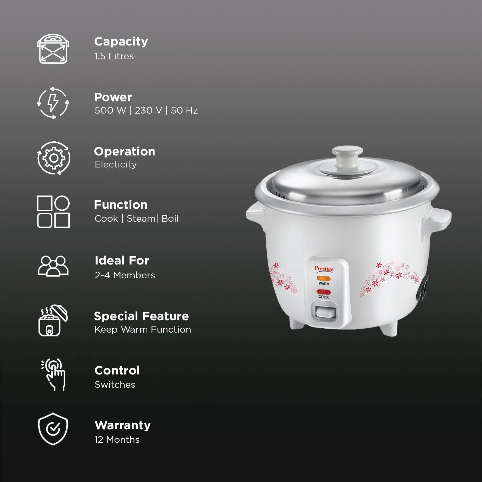 Litre Prestige Electric Rice Cooker Litre Prestige Prwo Deals
